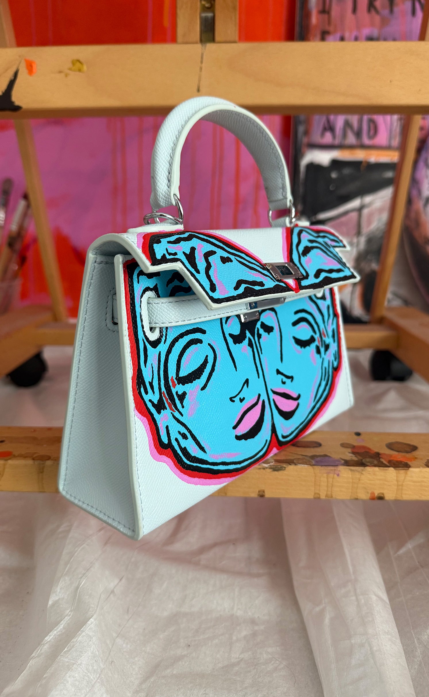 Painted Vegan Leather Tote, 8x4x6 - Patrick Church