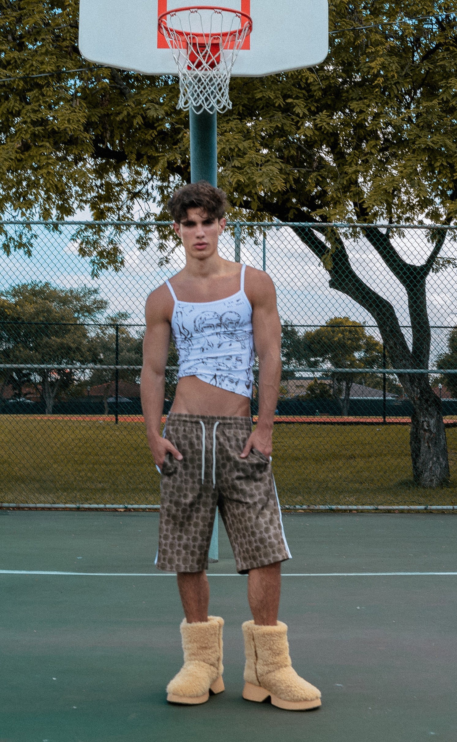 'Troy' Cropped Cami Tank Top