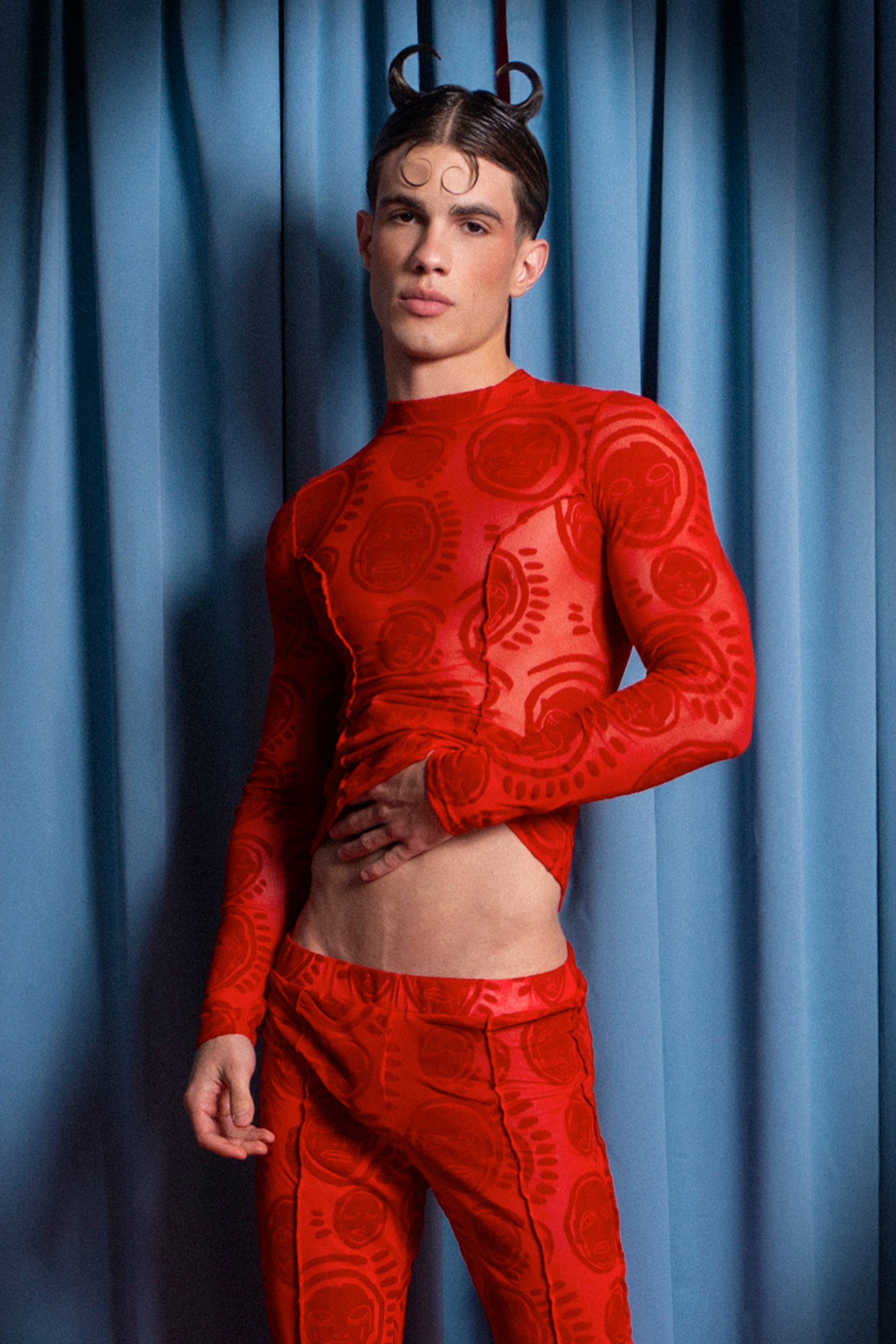 Valentine Flock Mesh Turtleneck - Patrick Church