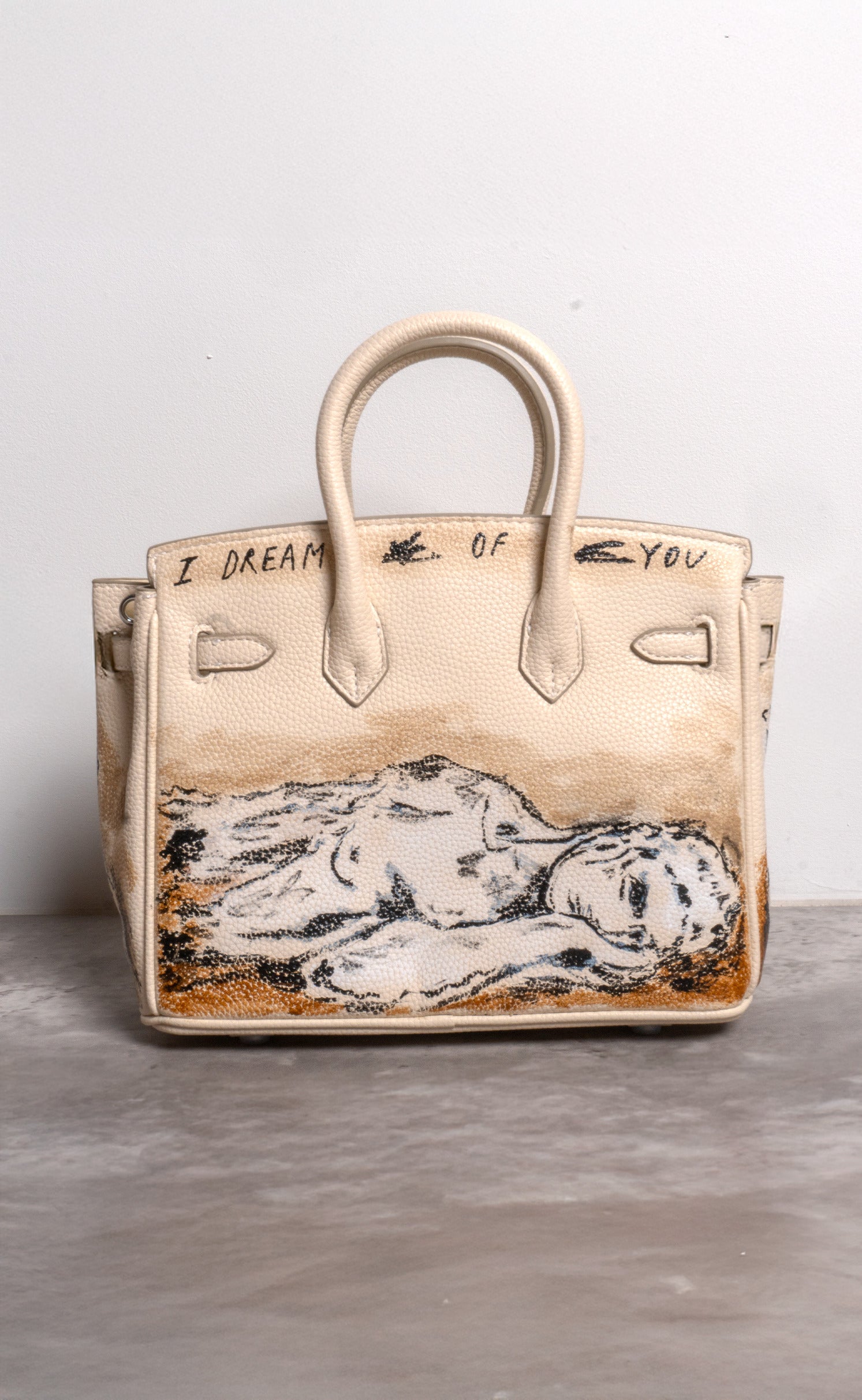 Medium Painted Vegan Leather Tote, 10x5x7