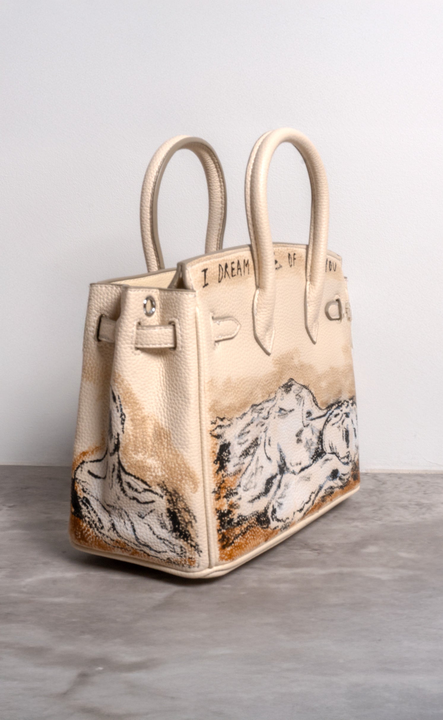 Medium Painted Vegan Leather Tote, 10x5x7