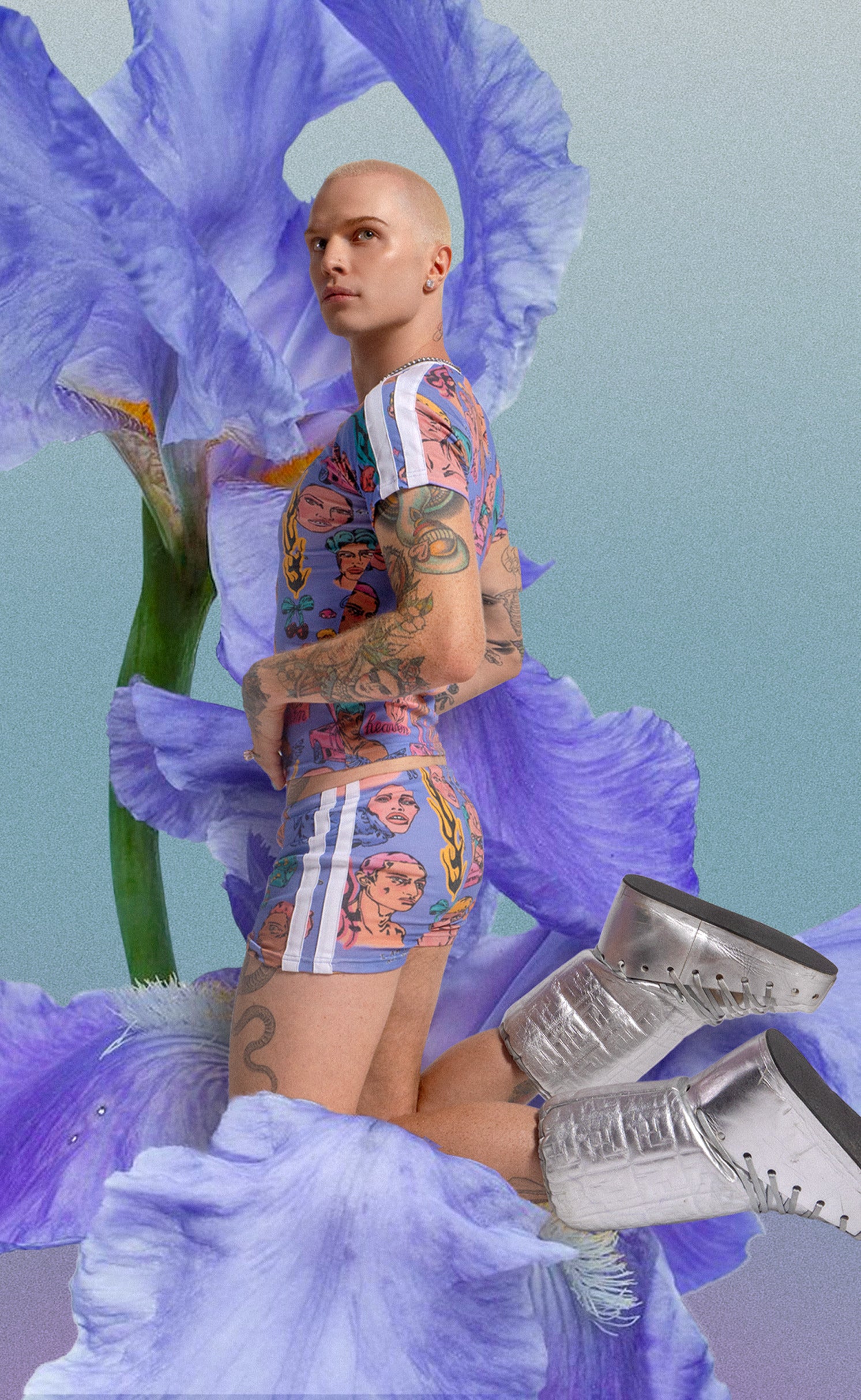 'Nobodys Flower' Mini Track Shorts
