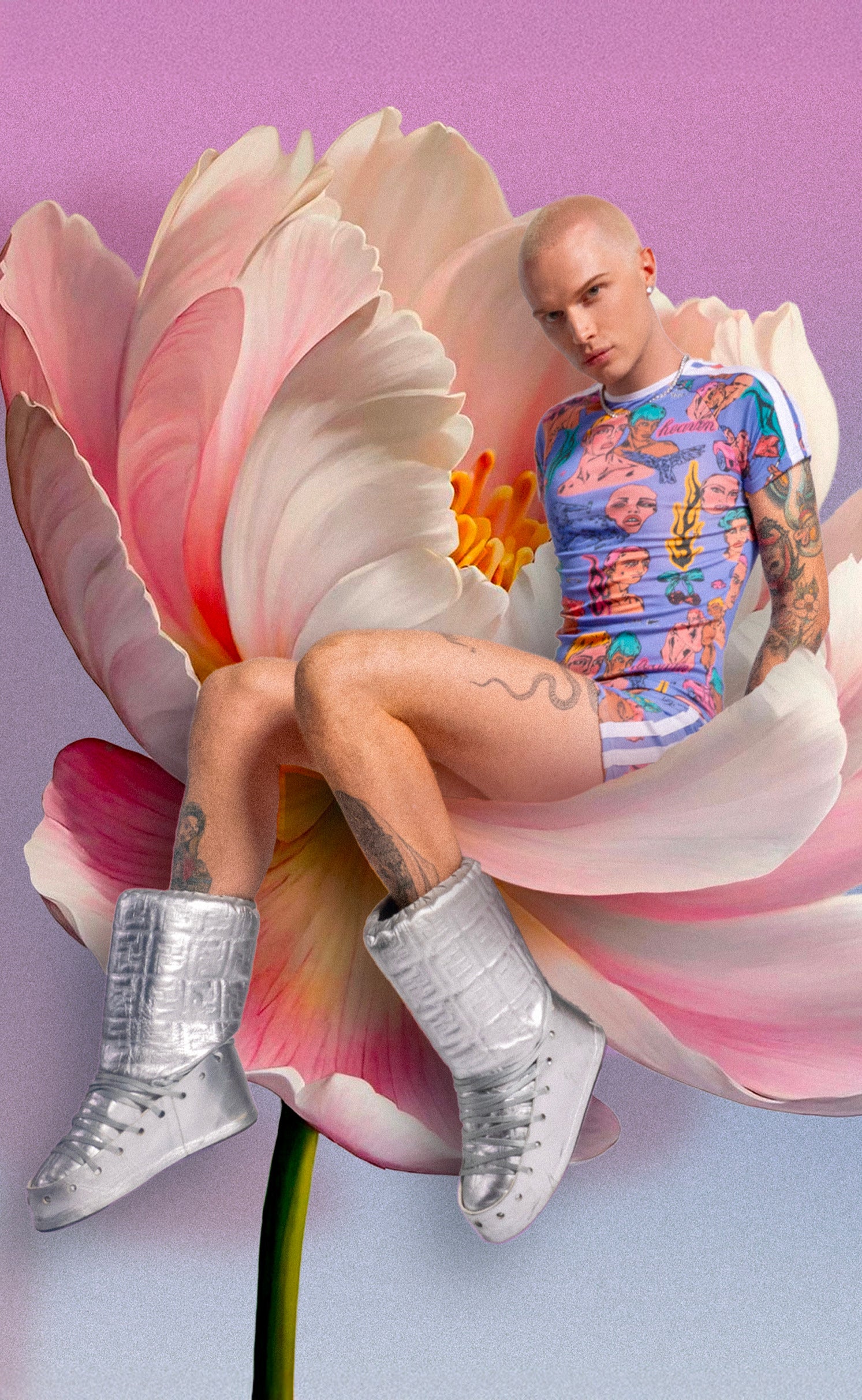 'Nobodys Flower' Mini Track Shorts