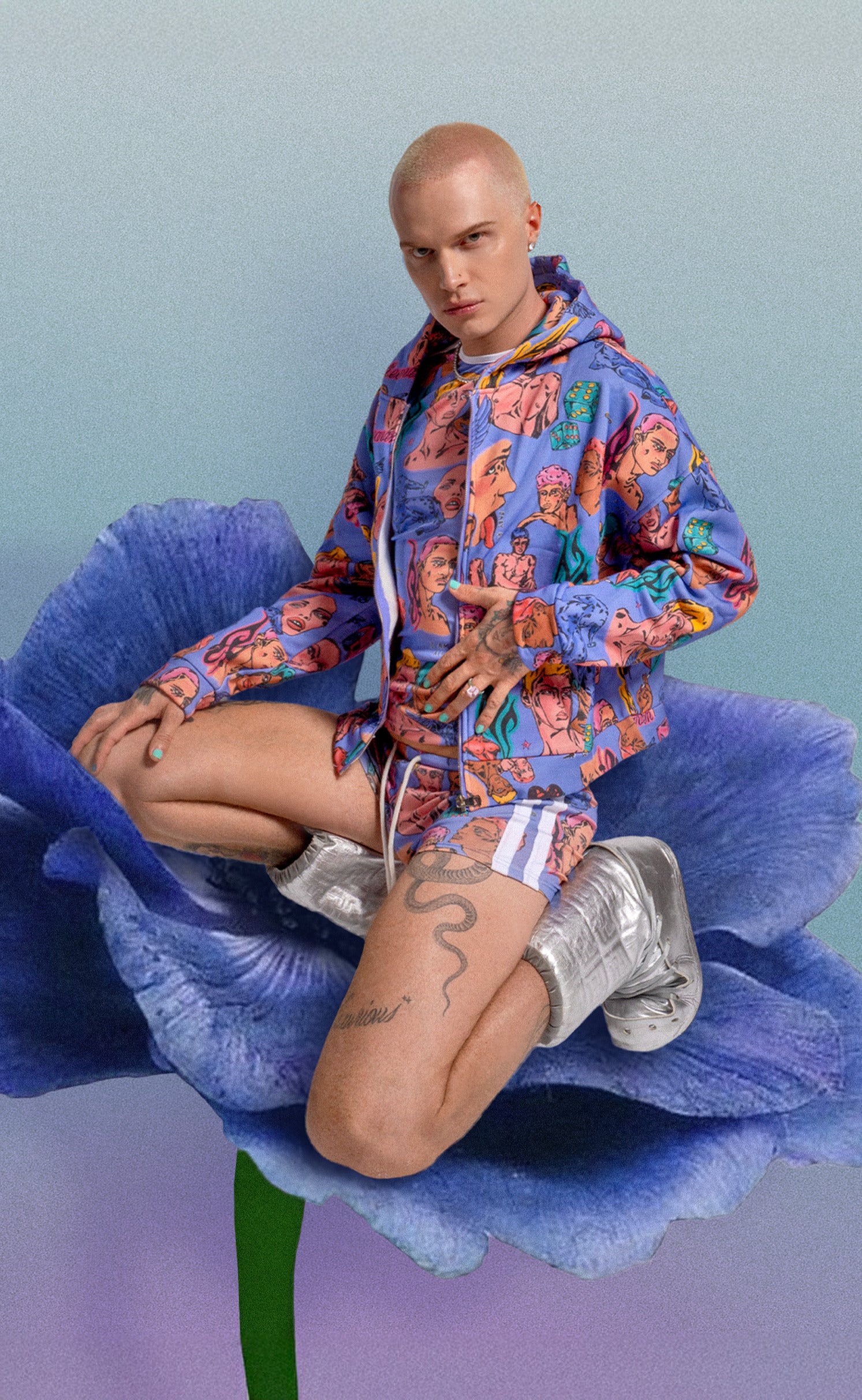 'Nobodys Flower' Mini Track Shorts