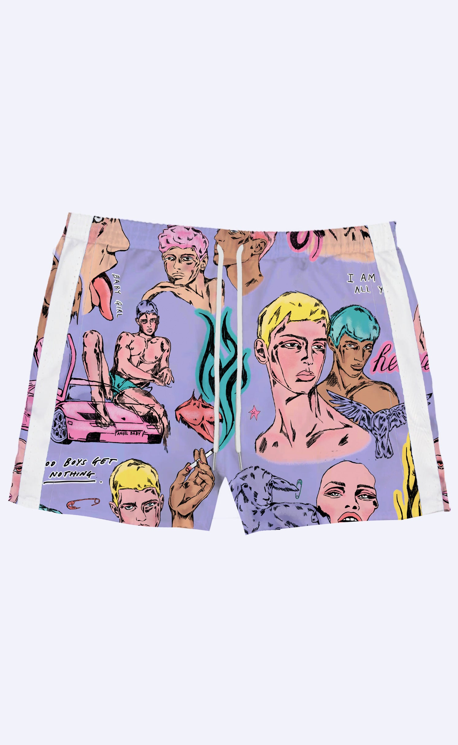 'Nobodys Flower' Mini Track Shorts