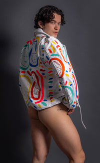 Hand Painted 'ALL OVER YOU' Leather Jacket - Large - Patrick Church