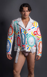 Hand Painted 'ALL OVER YOU' Leather Jacket - Large - Patrick Church