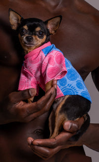 'PC Pink and Blue Monogram' Dog T-shirt - Patrick Church