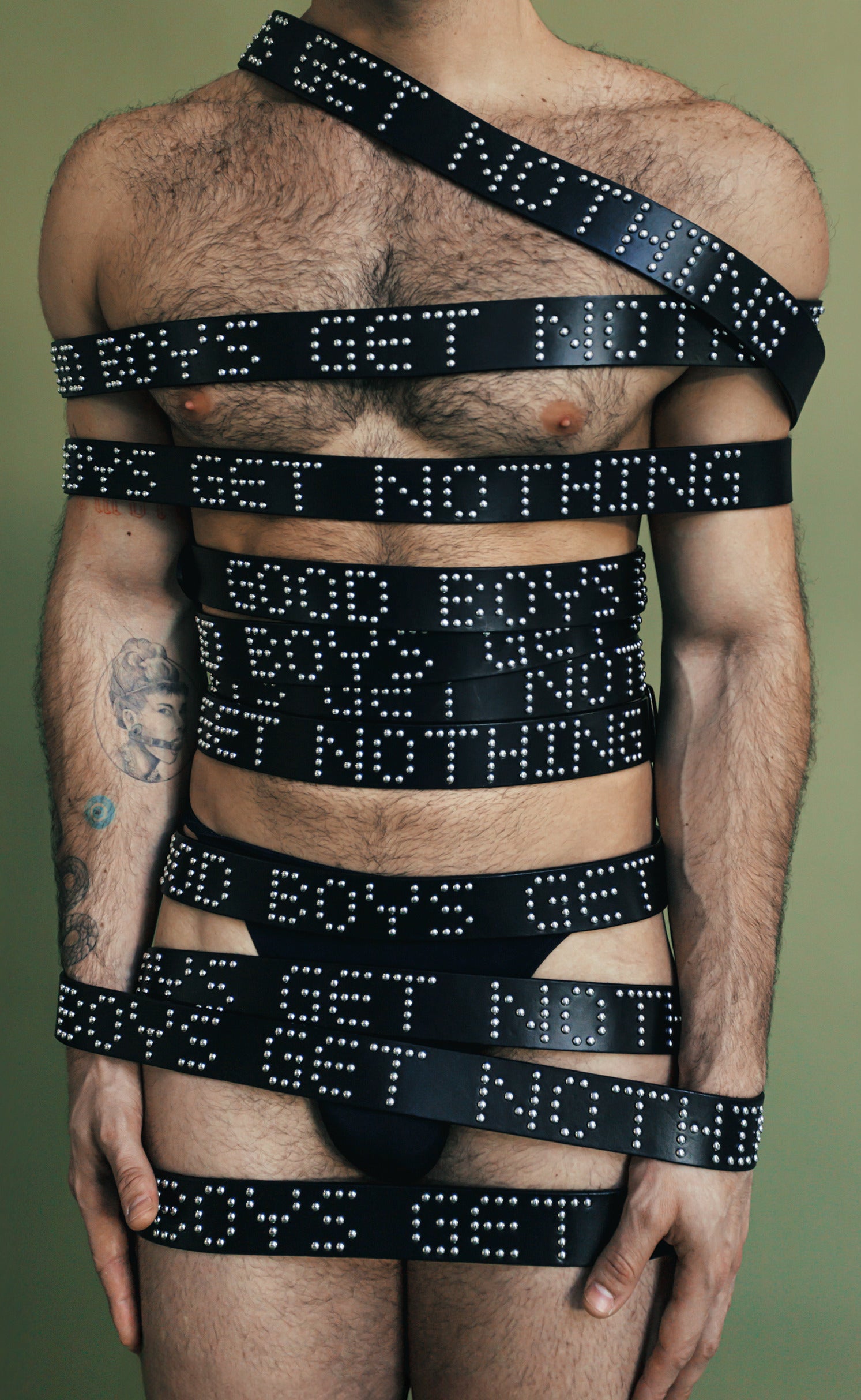 'Good Boys Get Nothing' Studded Belt