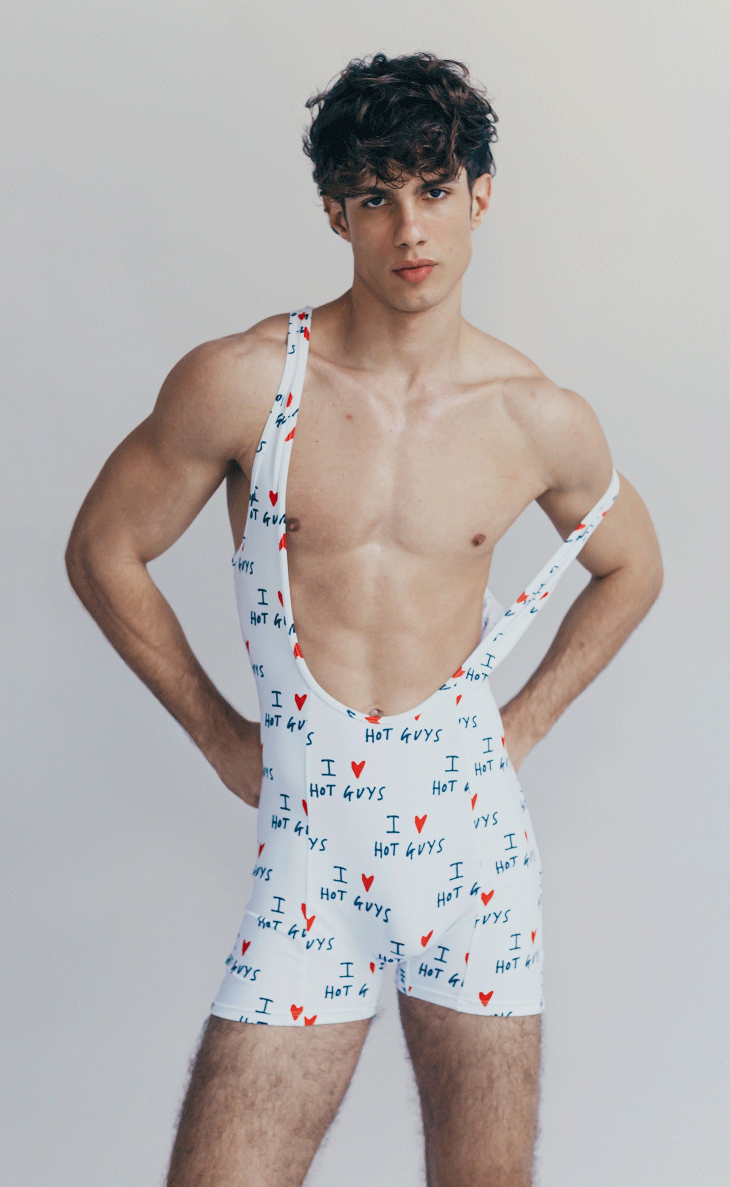 'I ❤️ HOT GUYS' Lowcut Wrestling Singlet - Patrick Church