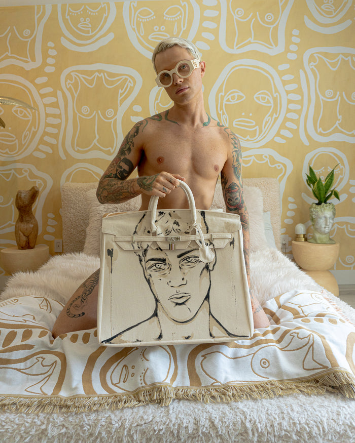 'Dearest Boy' Painted Canvas Bag - Patrick Church