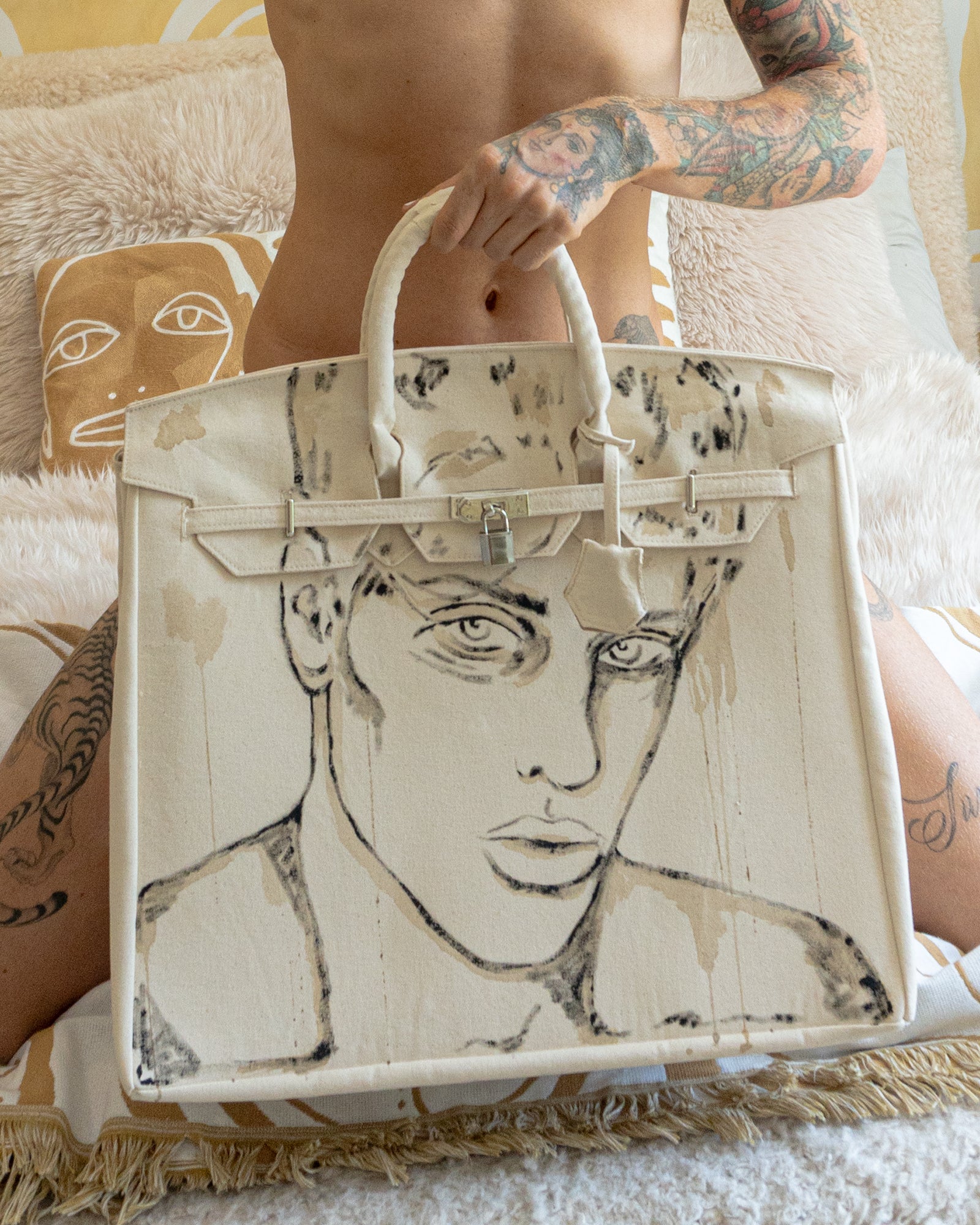 'Dearest Boy' Painted Canvas Bag - Patrick Church