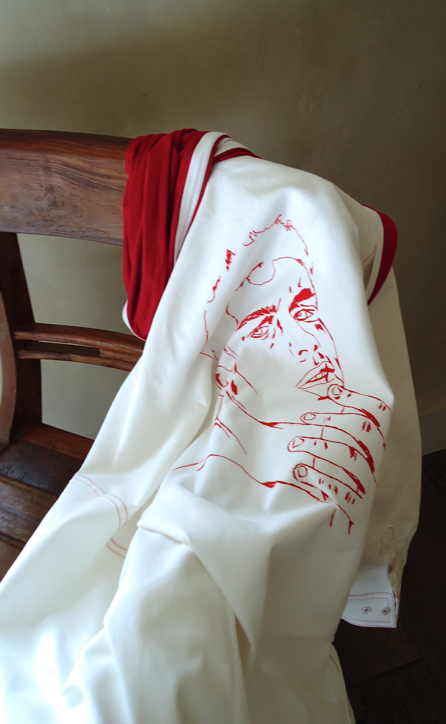 Red Stitch 'Handle With Care' Denim Shirt