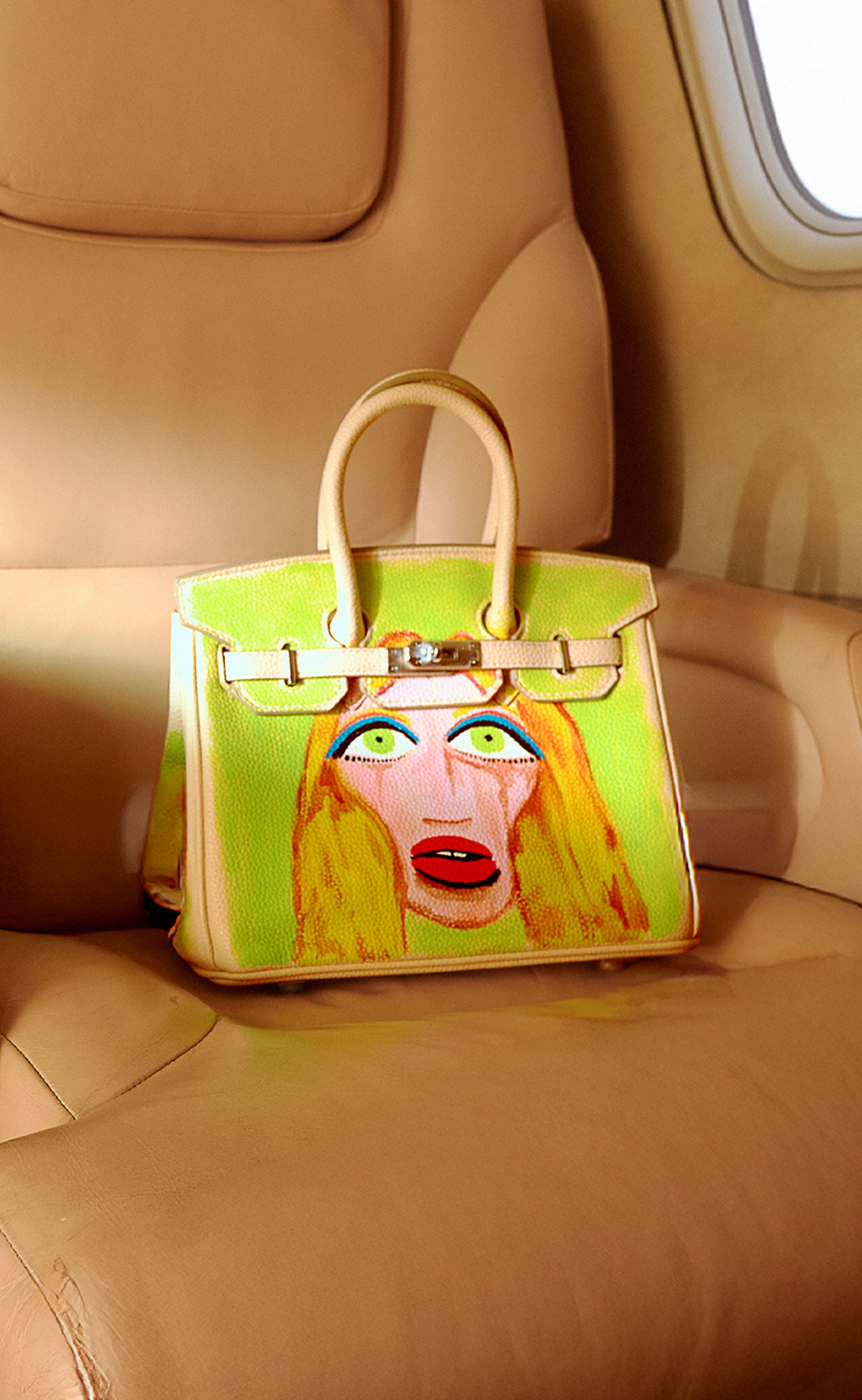 Medium Painted Vegan Leather Tote, 10x5x7