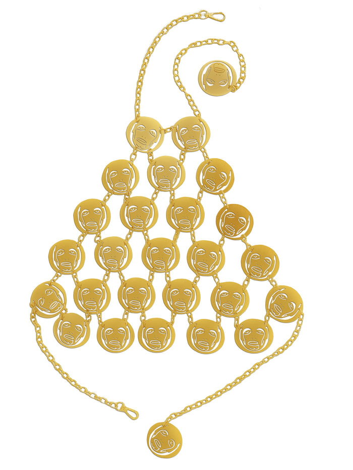 Gold Metal Halter Top - Patrick Church