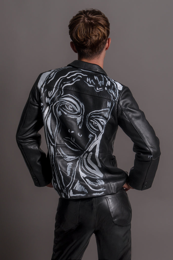 'Caesar' hand painted leather blazer size XS - Patrick Church