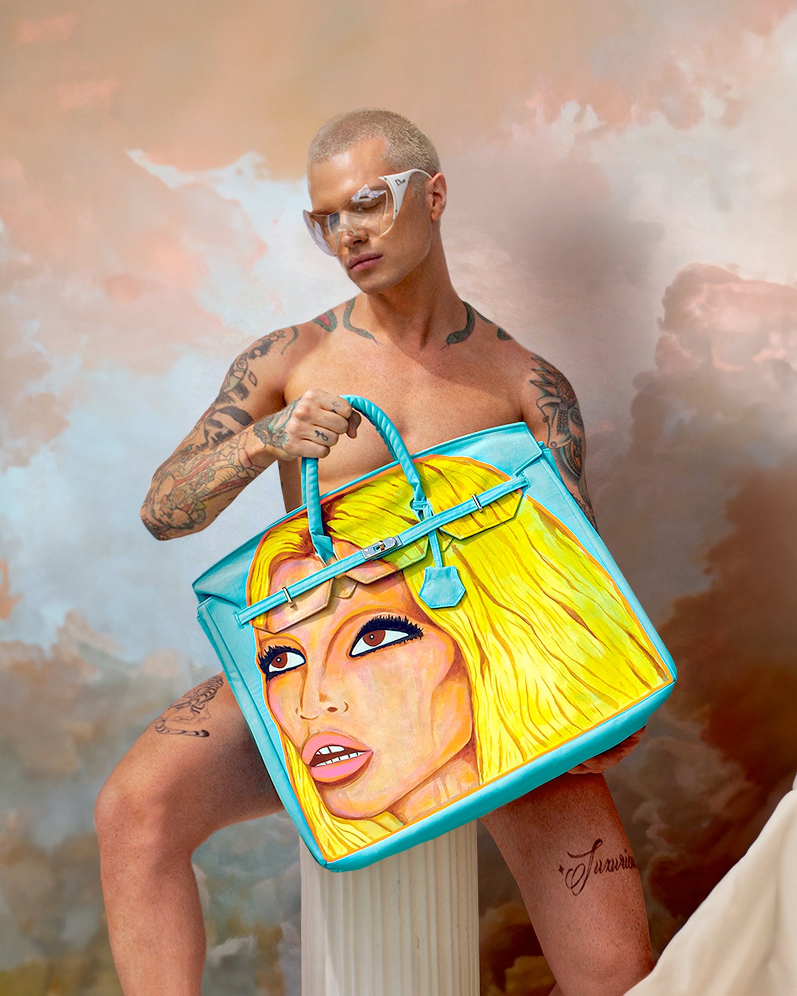 'Angel Baby' Painted Canvas Bag - Patrick Church
