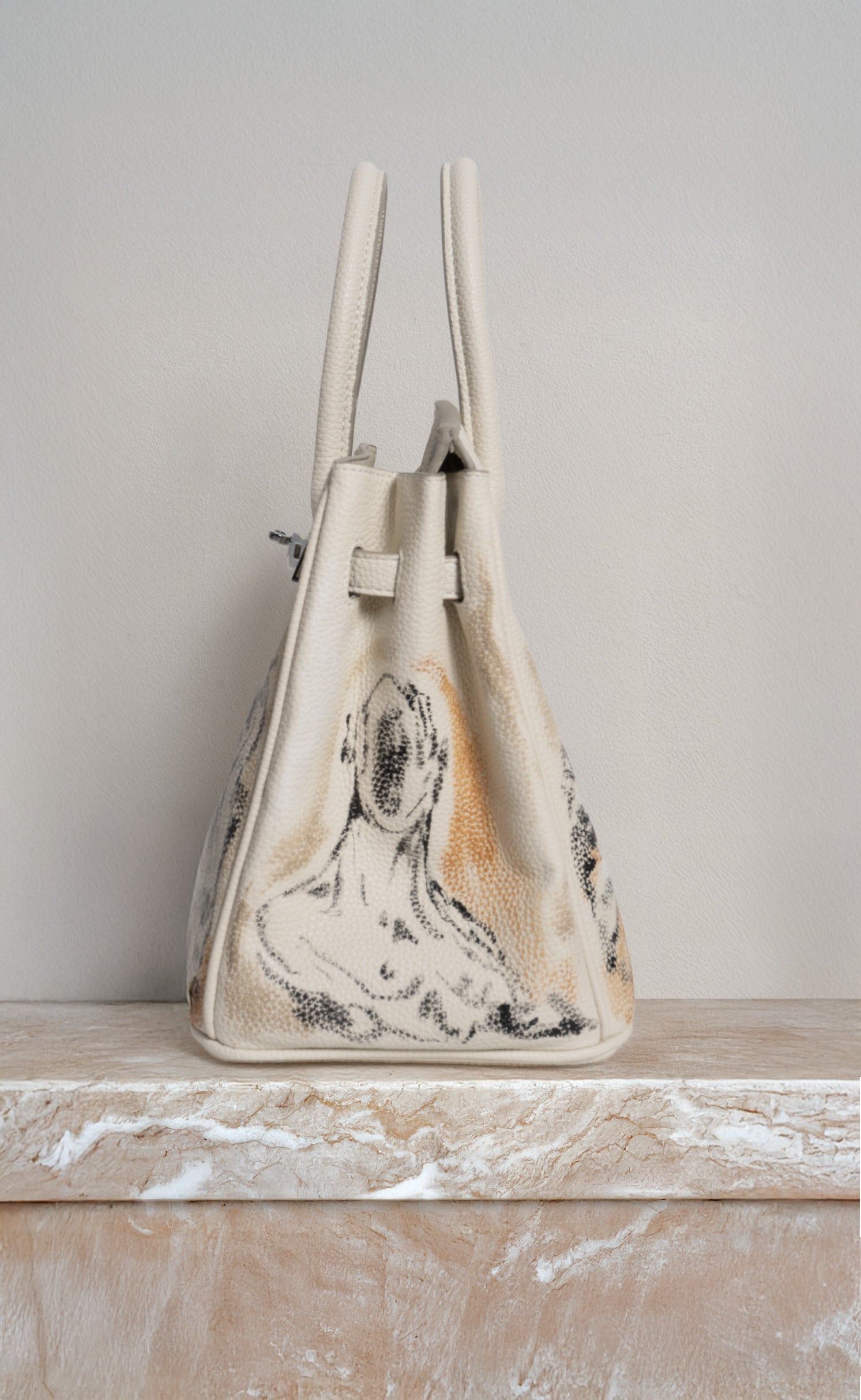 'I Will Always Wait For You' Painted Tote, 12' x 9' x 6'