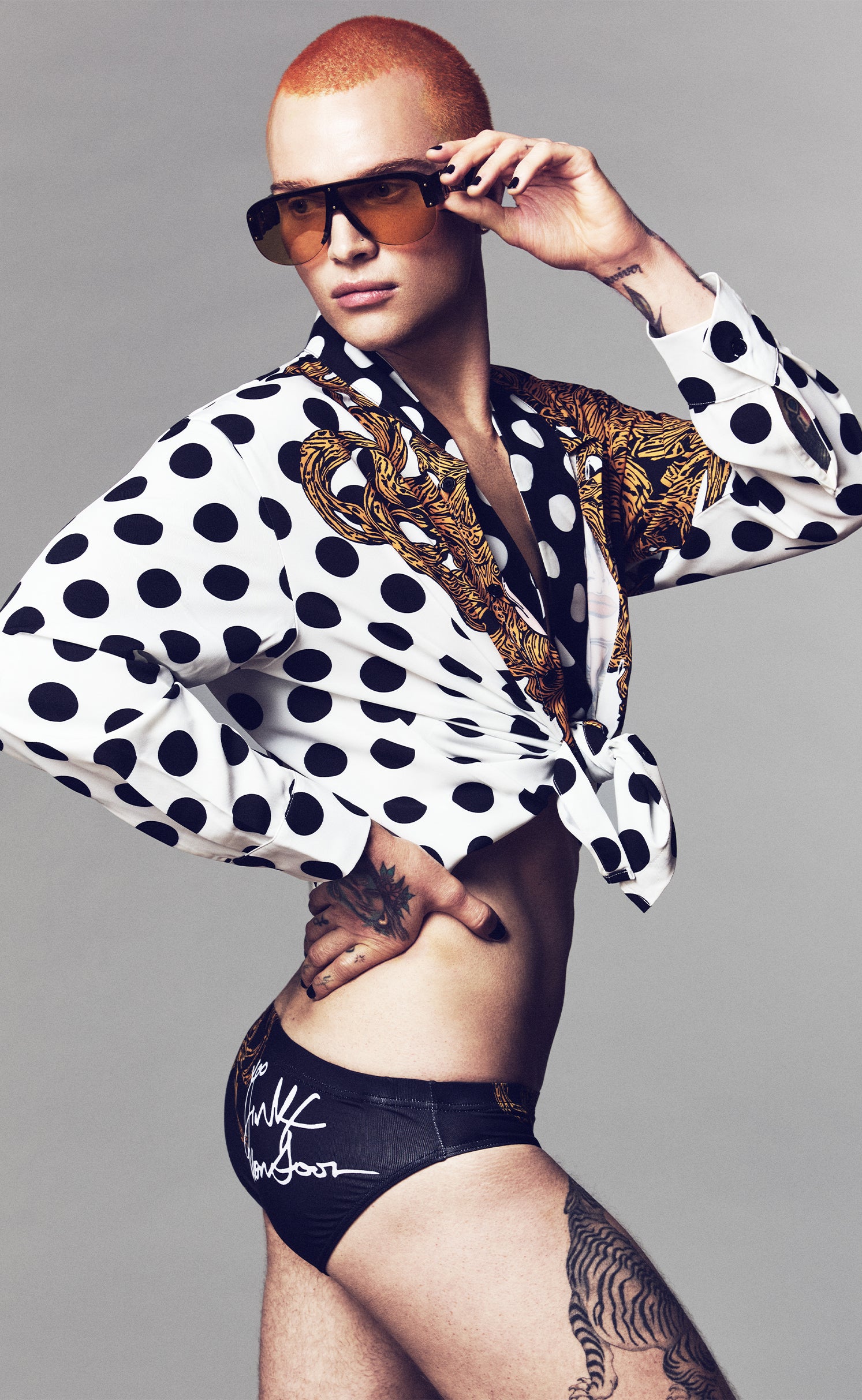 'Jinkx Monsoon' Tie-Collar Shirt