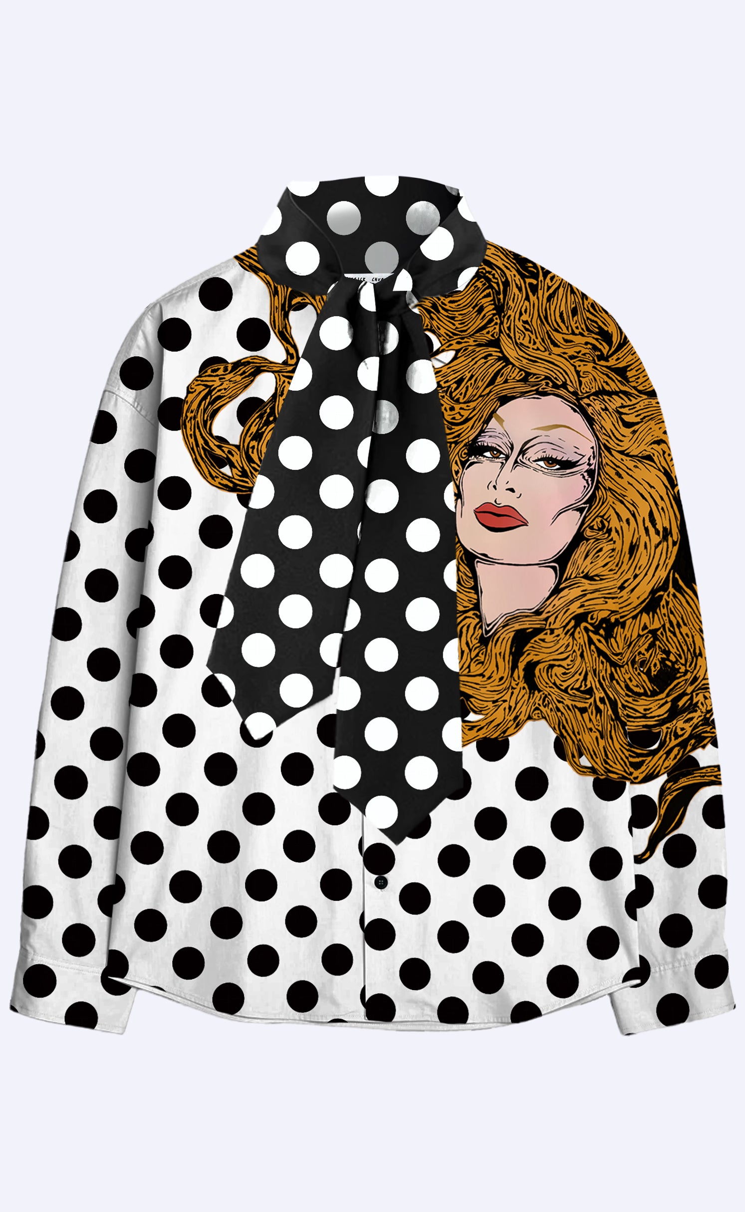 'Jinkx Monsoon' Tie-Collar Shirt