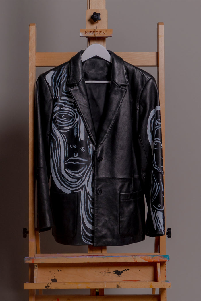 'Caesar' hand painted leather blazer size XS - Patrick Church