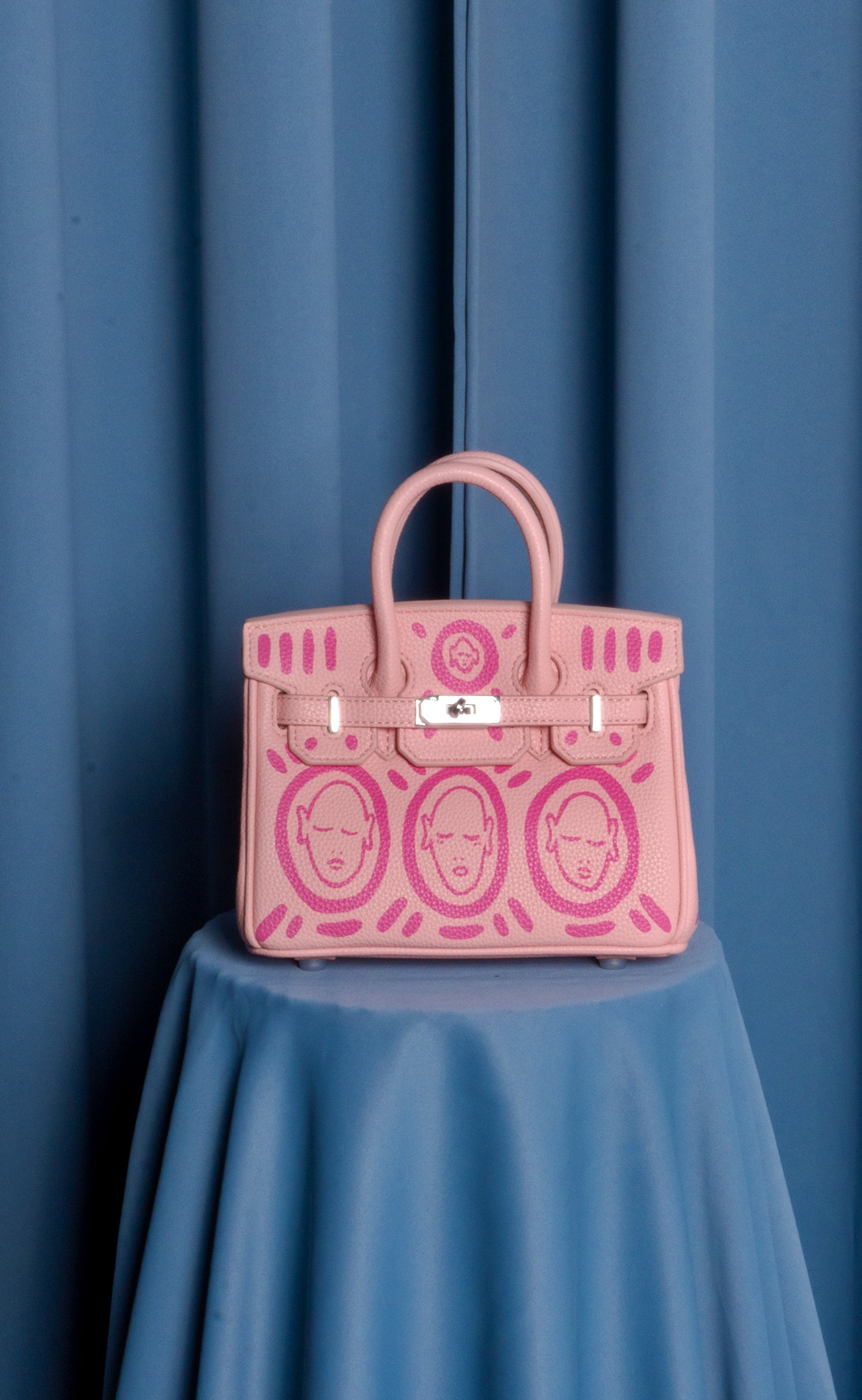 Small Painted Leather Tote, 8x4x6 - Patrick Church