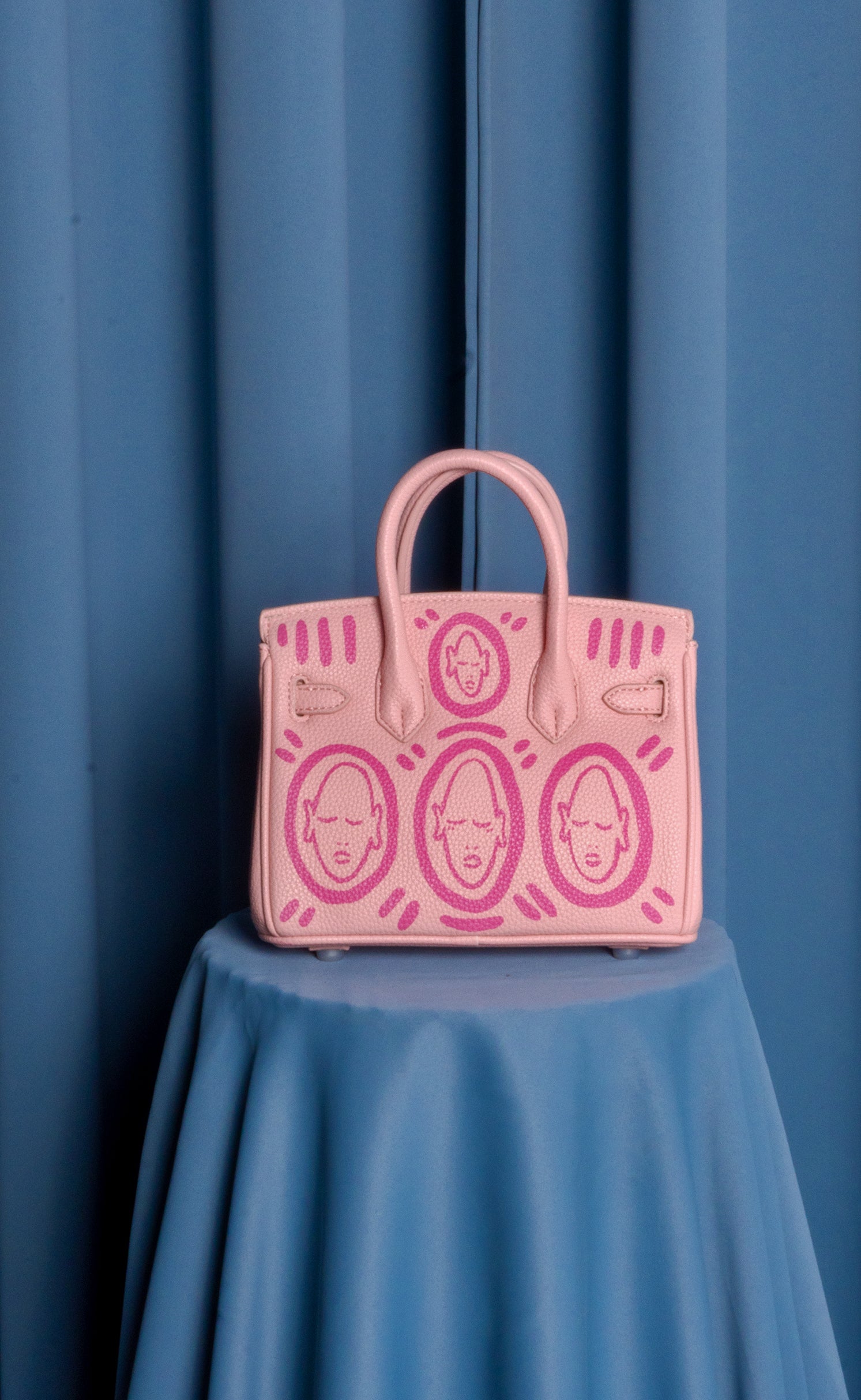 Small Painted Leather Tote, 8x4x6 - Patrick Church
