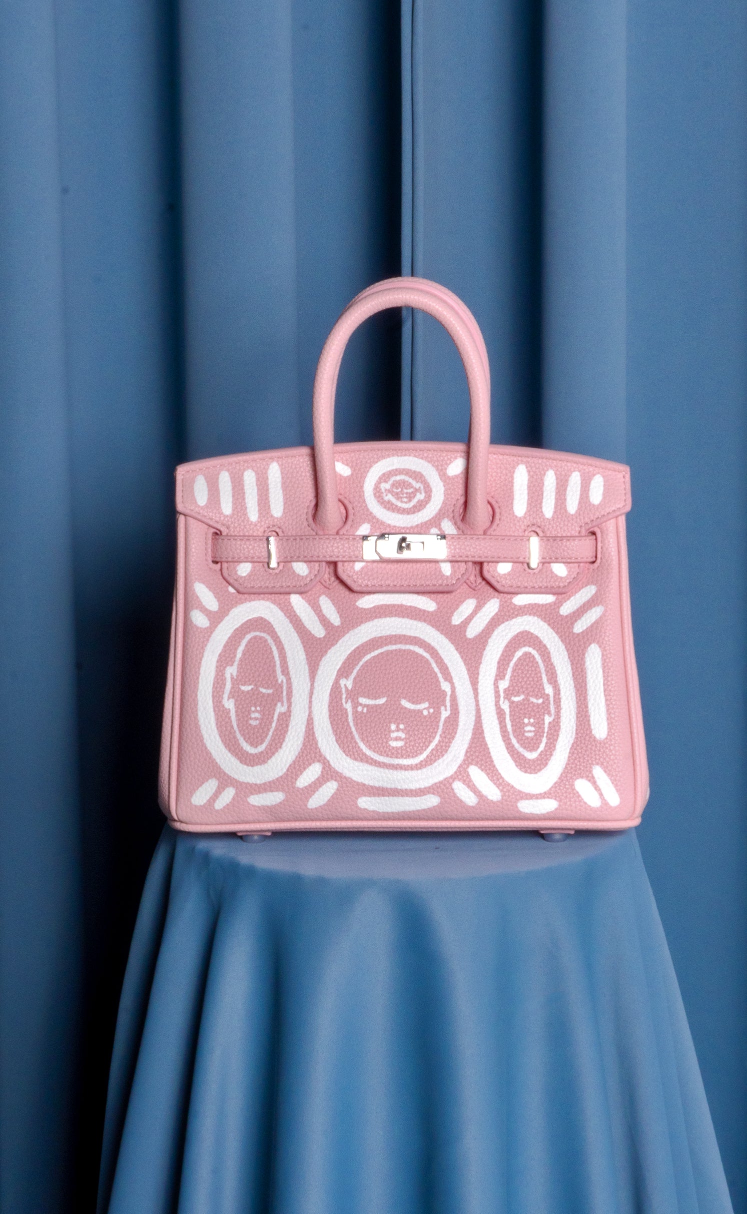 Small Painted Leather Tote, 8x4x6 - Patrick Church