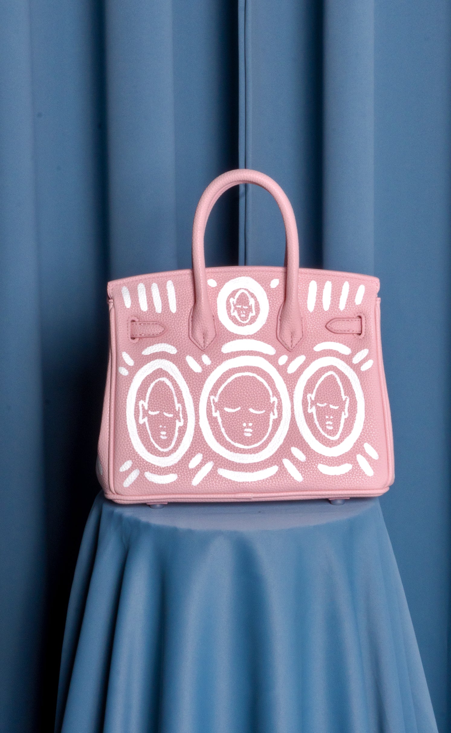 Small Painted Leather Tote, 8x4x6 - Patrick Church