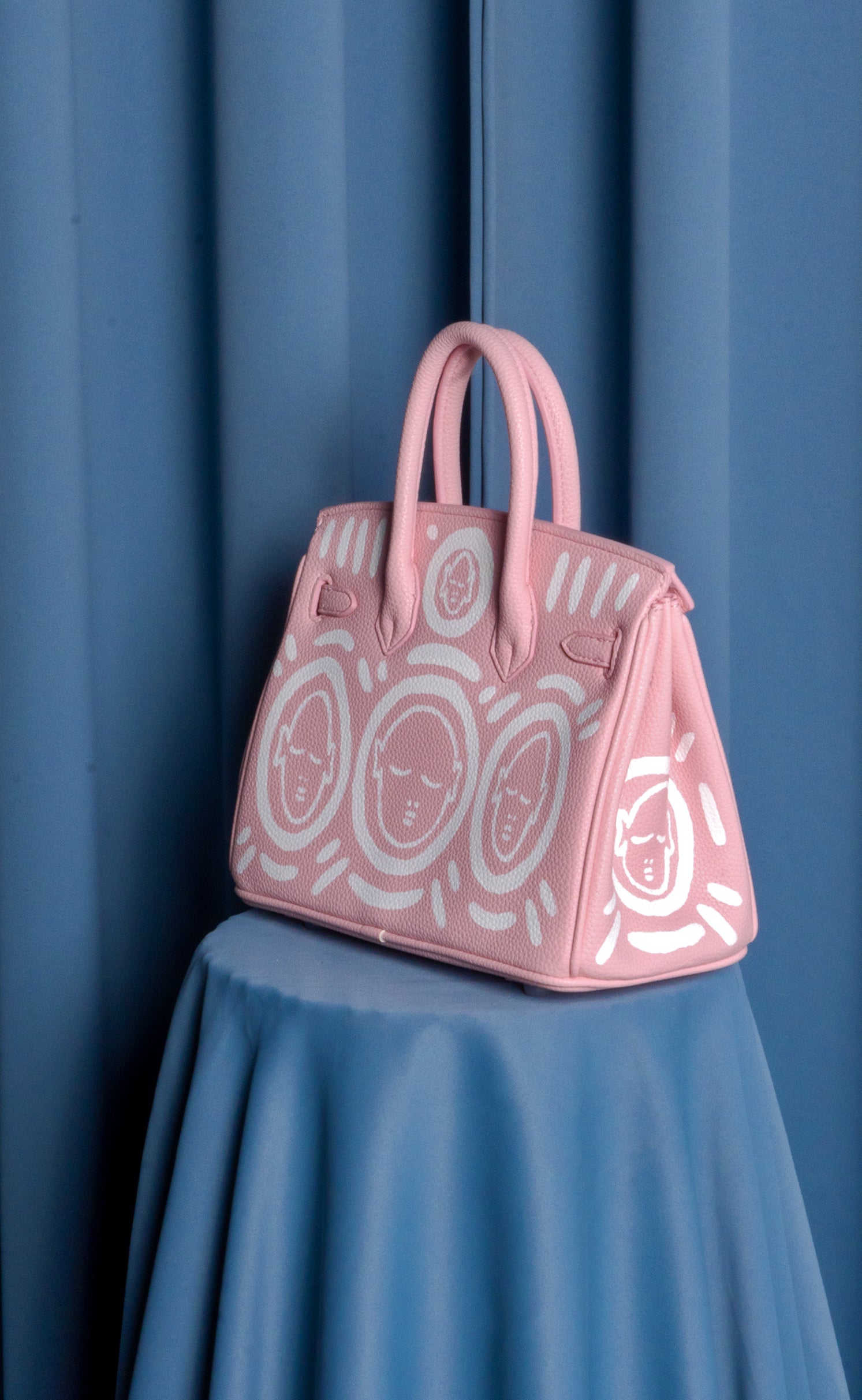 Small Painted Leather Tote, 8x4x6 - Patrick Church