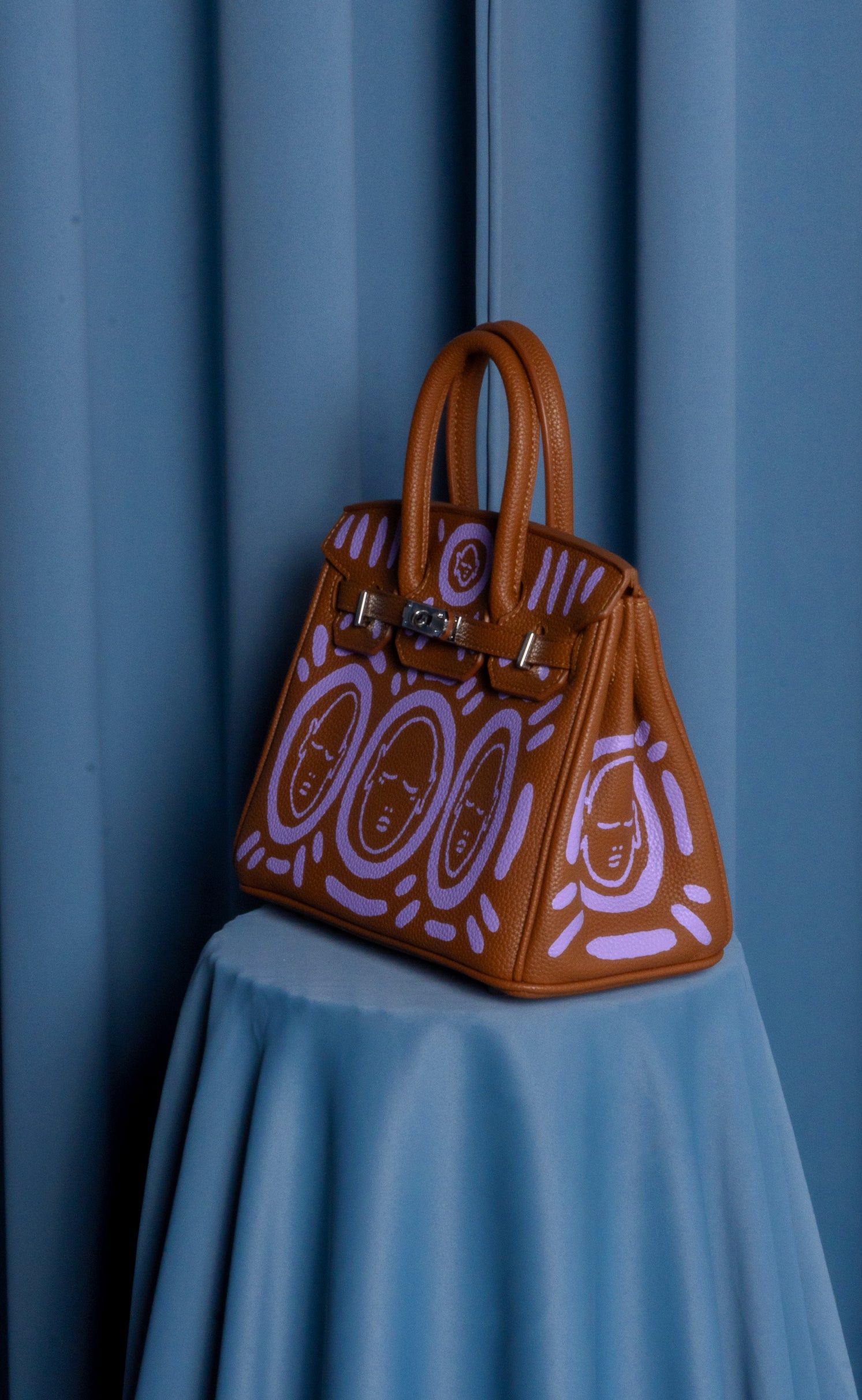 Medium Painted Vegan Leather Tote, 10x5x7 - Patrick Church