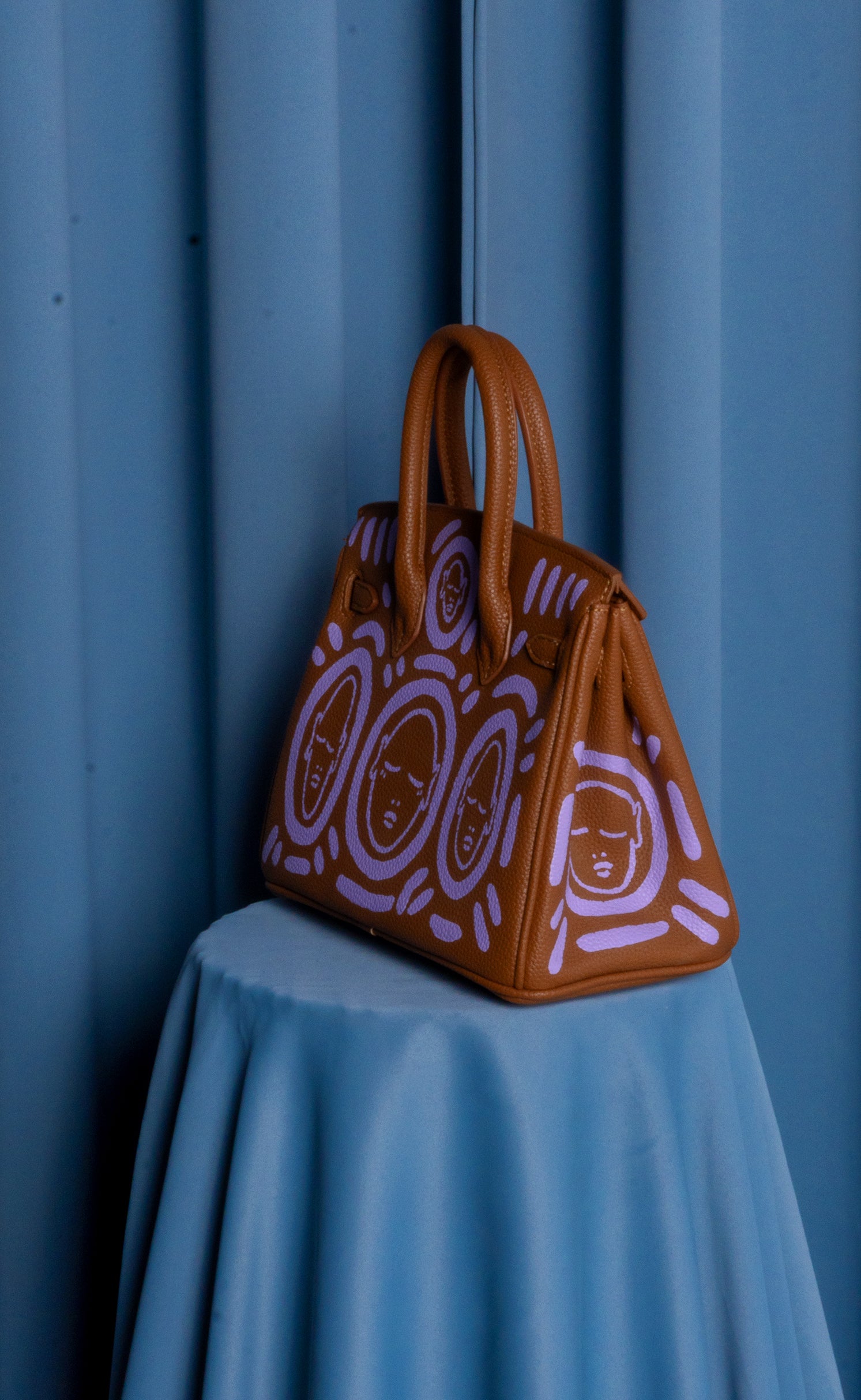 Medium Painted Vegan Leather Tote, 10x5x7 - Patrick Church