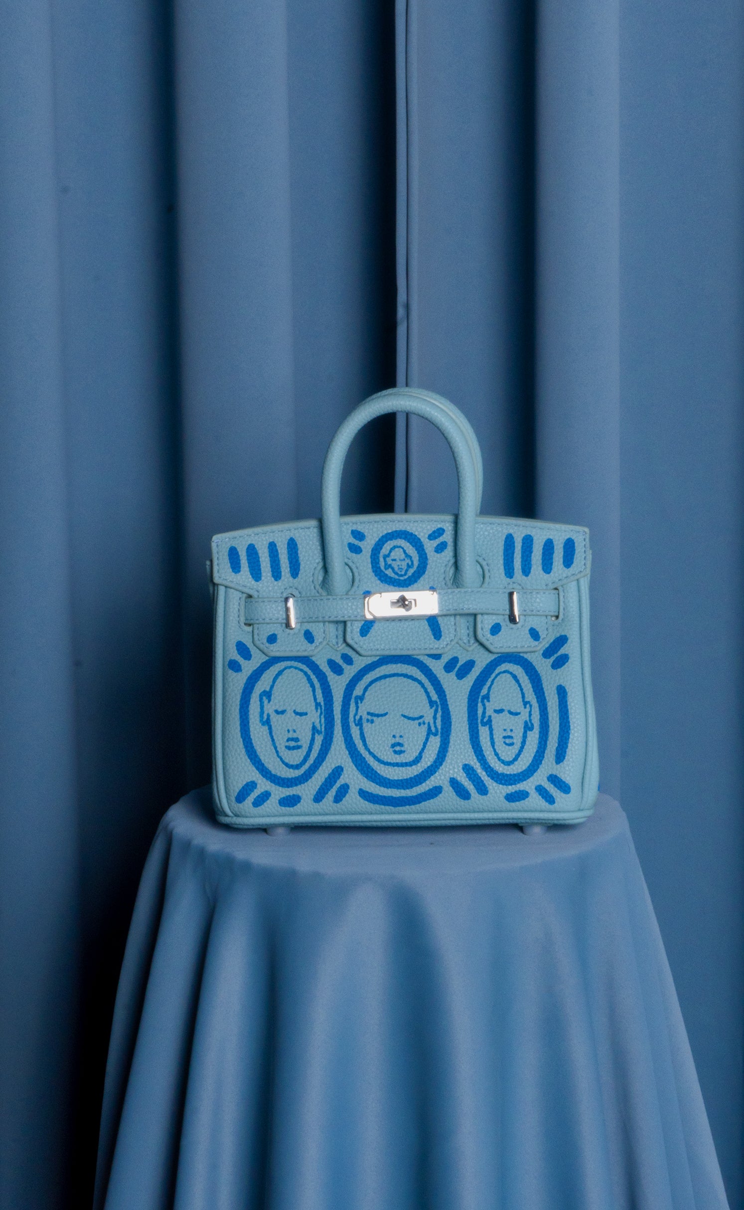 Small Painted Leather Tote, 8x4x6 - Patrick Church