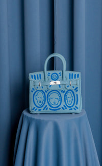 Small Painted Leather Tote, 8x4x6 - Patrick Church