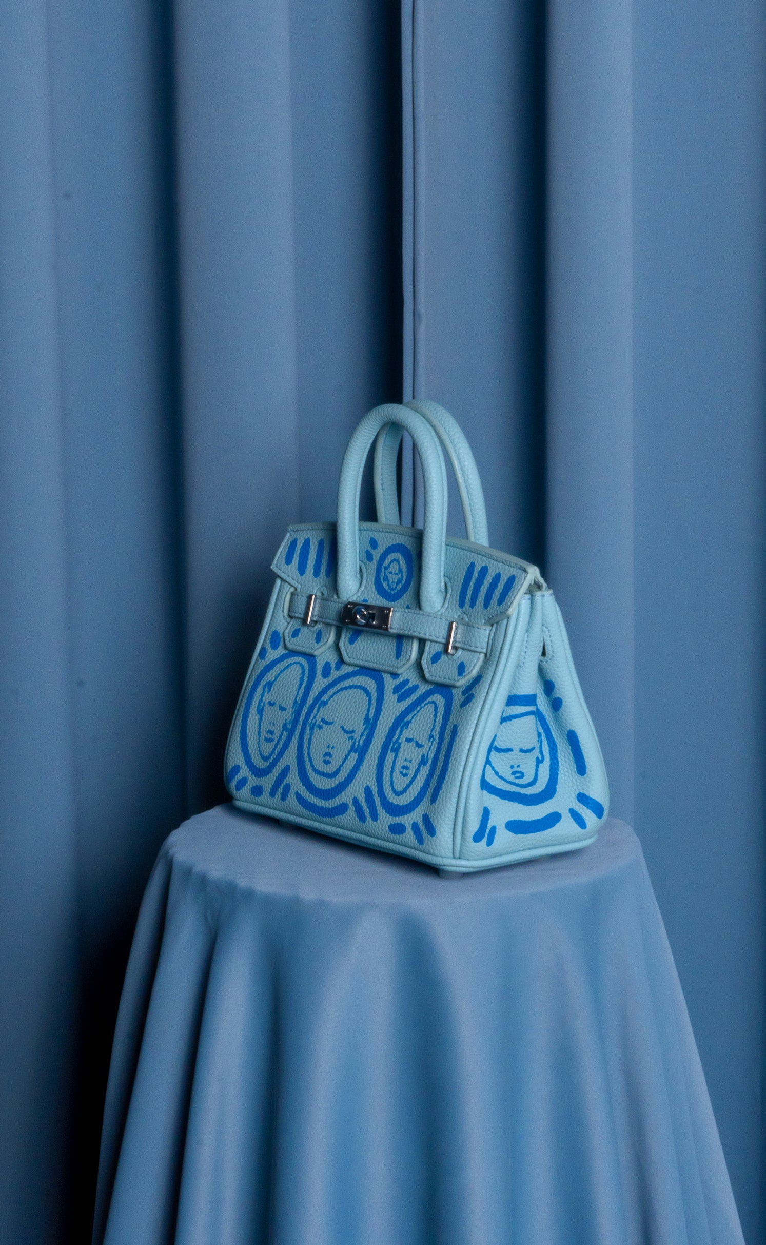 Small Painted Leather Tote, 8x4x6 - Patrick Church