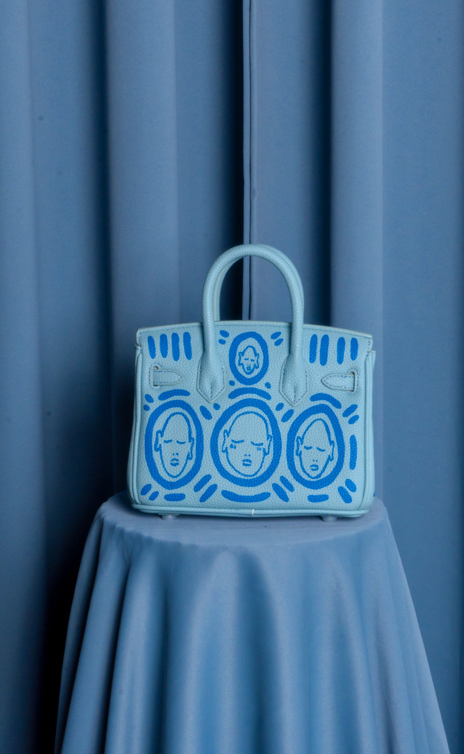 Small Painted Leather Tote, 8x4x6 - Patrick Church