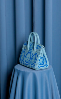 Small Painted Leather Tote, 8x4x6 - Patrick Church