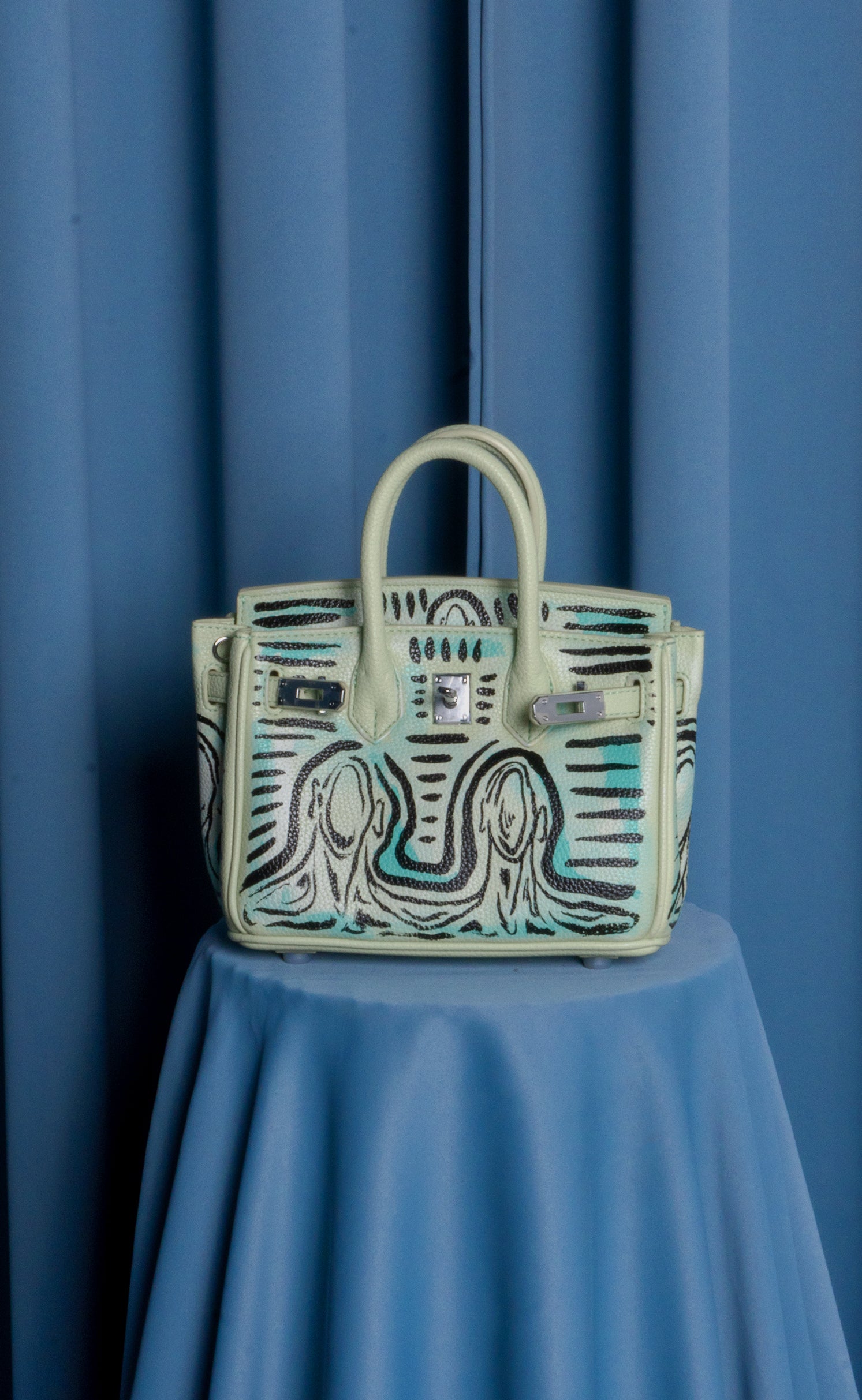 Small Painted Leather Tote, 8x4x6 - Patrick Church