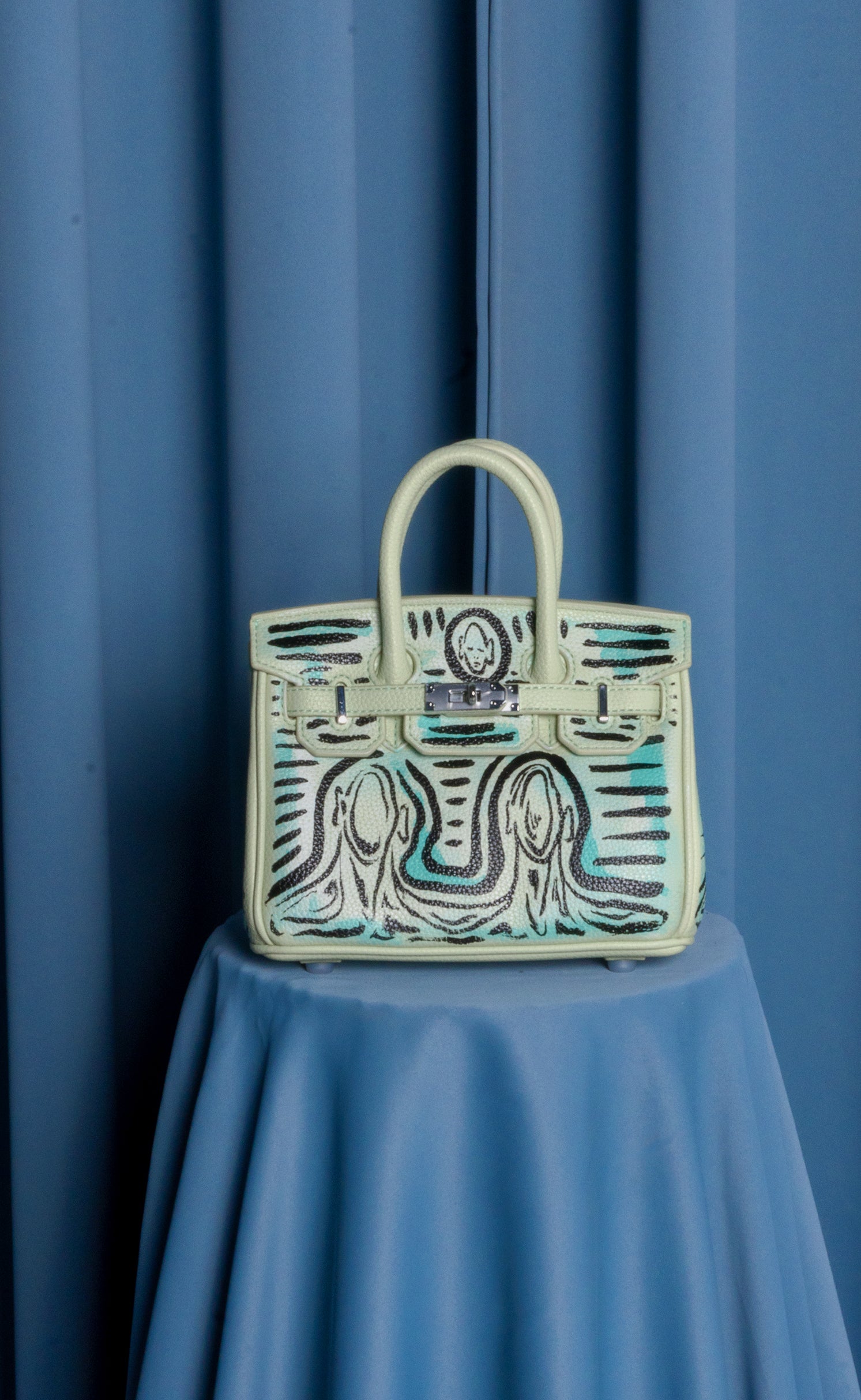 Small Painted Leather Tote, 8x4x6 - Patrick Church