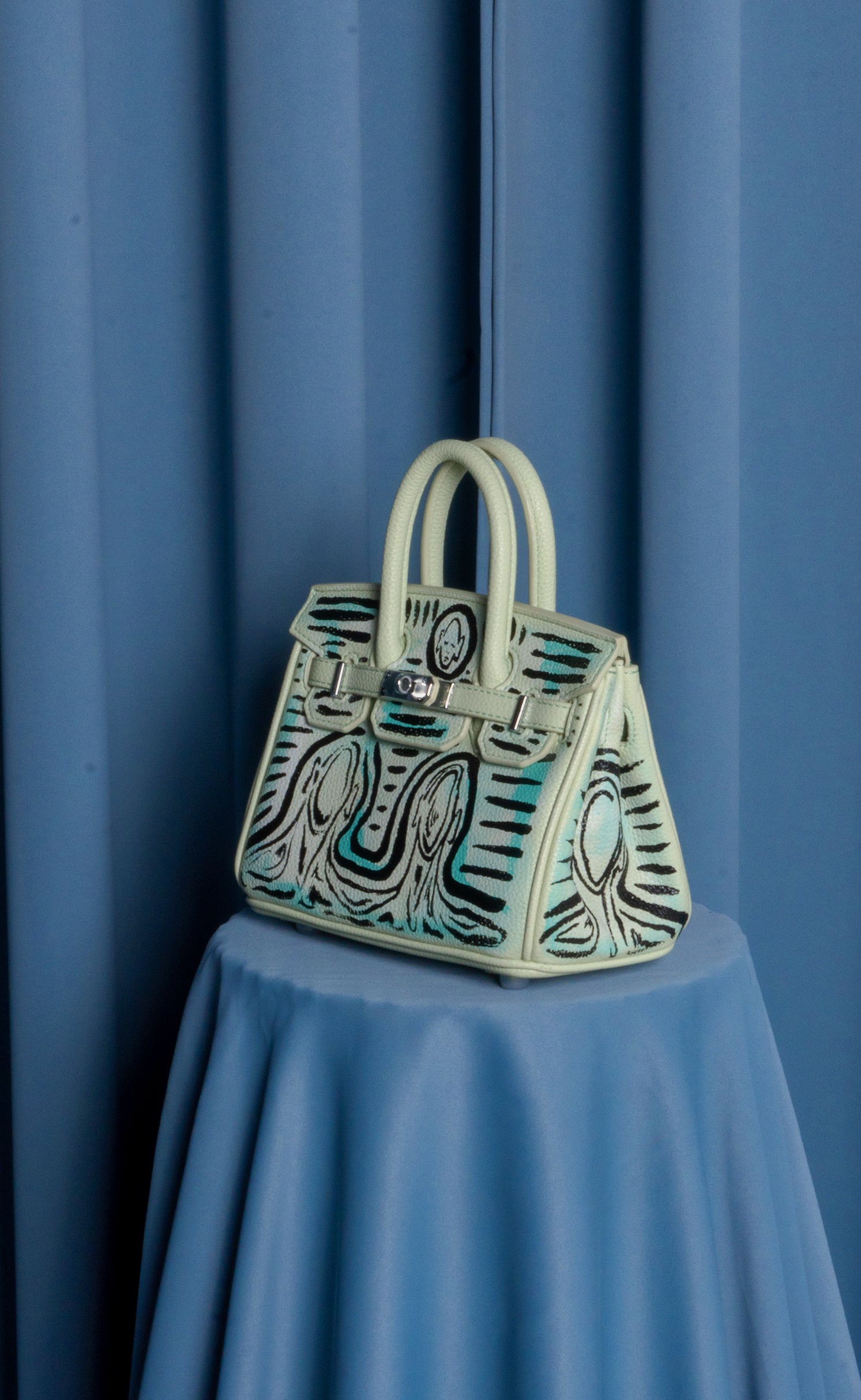 Small Painted Leather Tote, 8x4x6 - Patrick Church