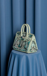 Small Painted Leather Tote, 8x4x6 - Patrick Church