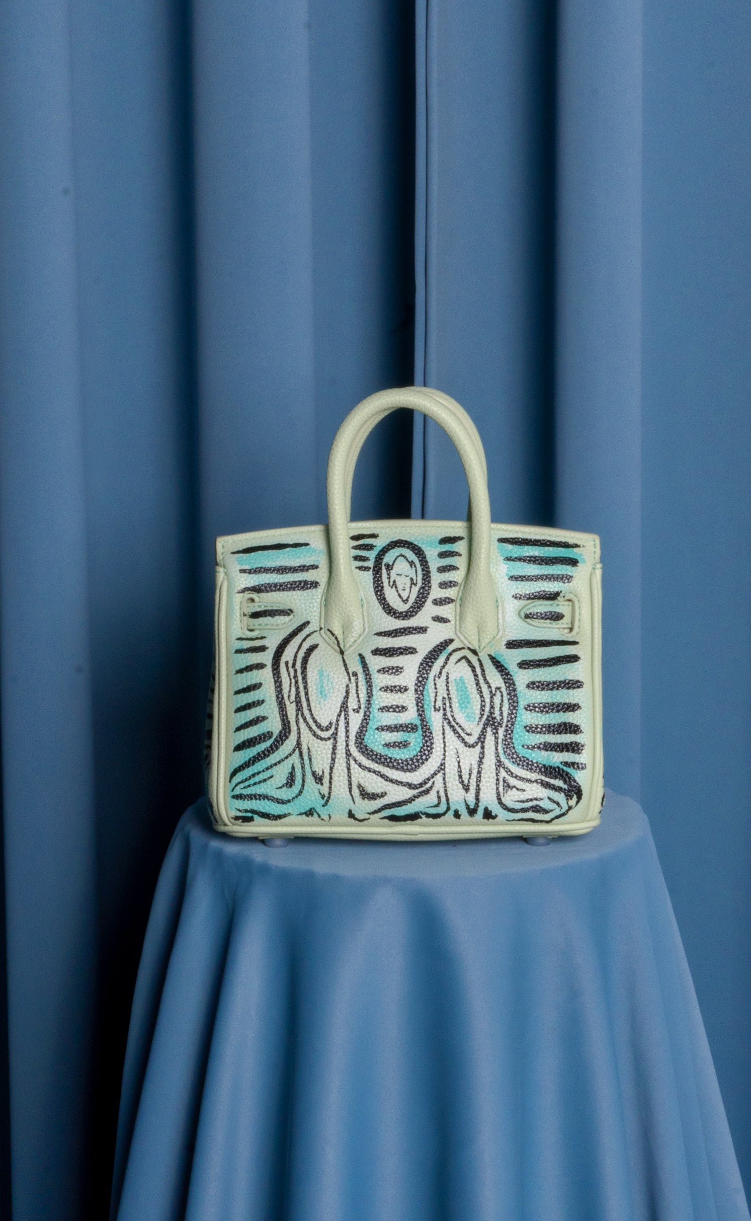 Small Painted Leather Tote, 8x4x6 - Patrick Church