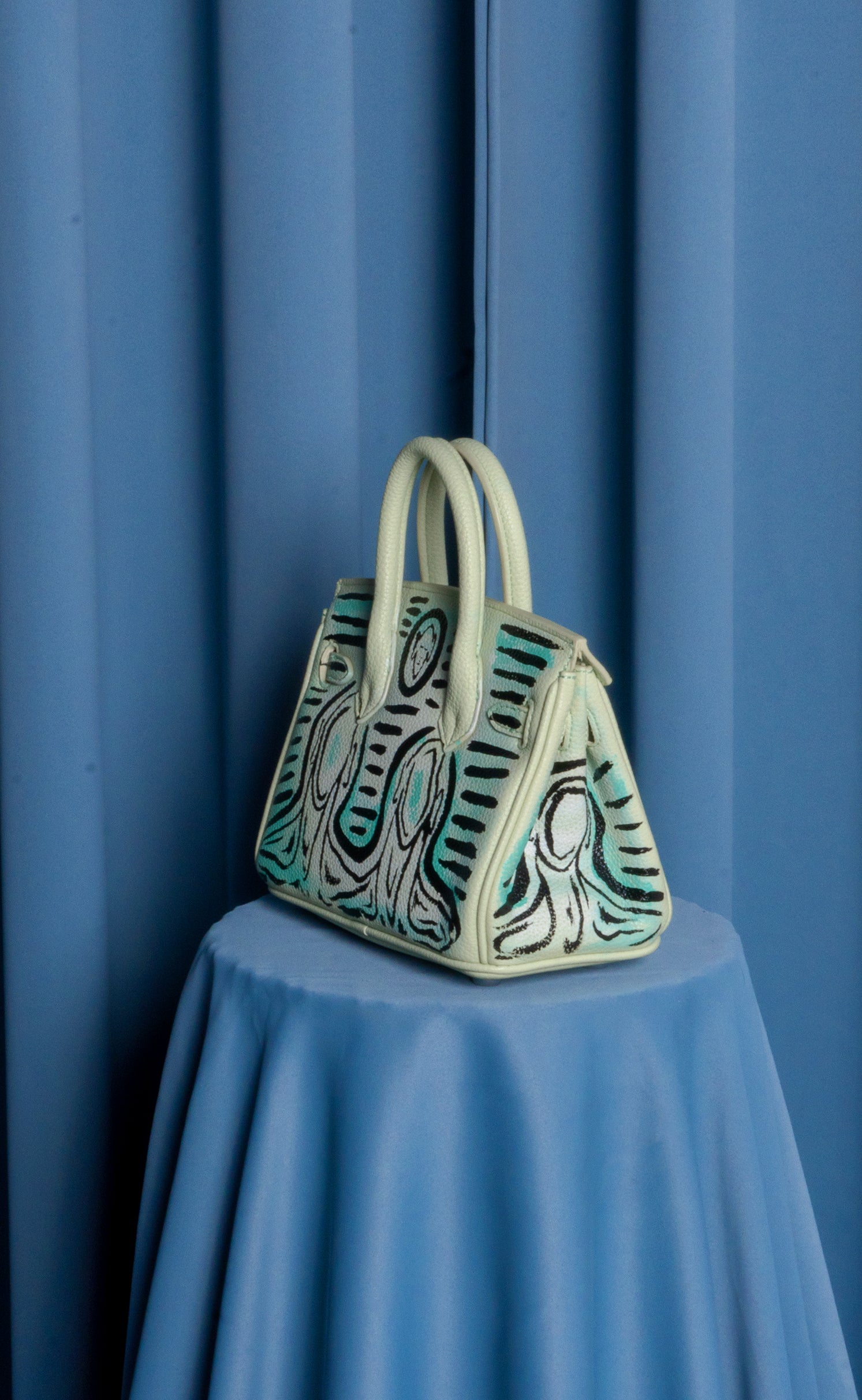 Small Painted Leather Tote, 8x4x6 - Patrick Church