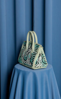 Small Painted Leather Tote, 8x4x6 - Patrick Church
