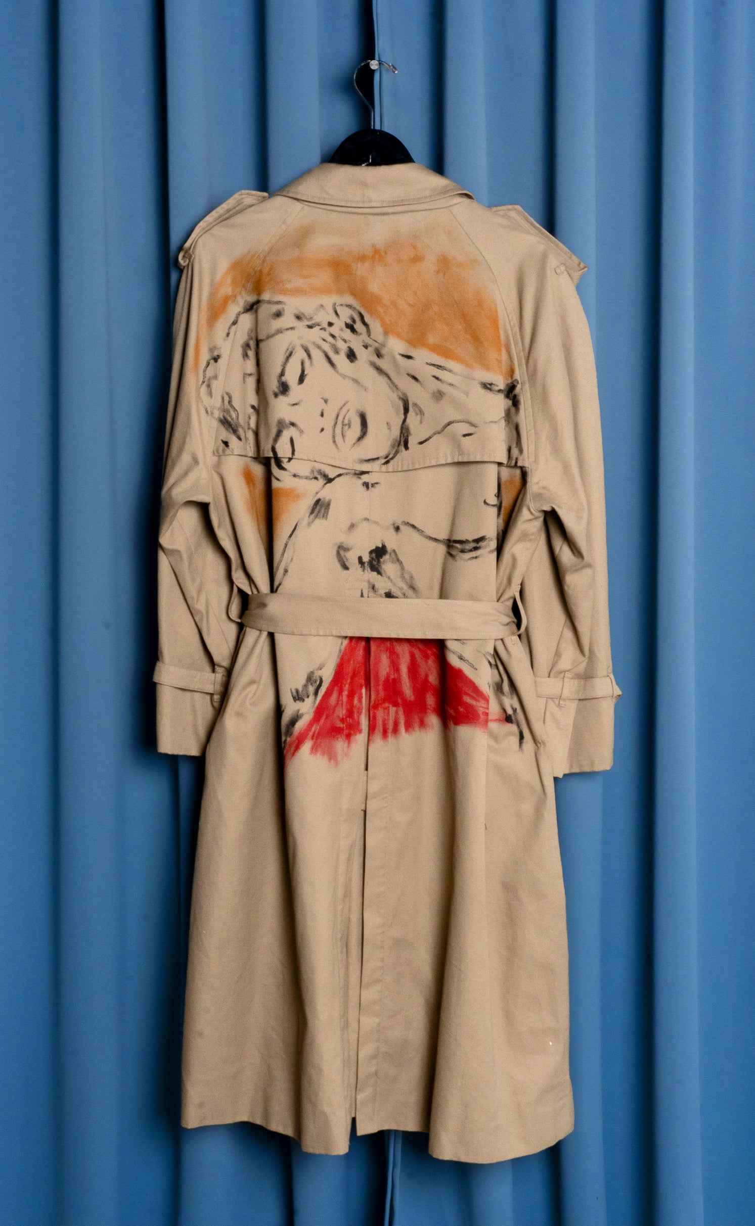Hand Painted 'The Dreamer' Trench Coat - 44/XL - Patrick Church