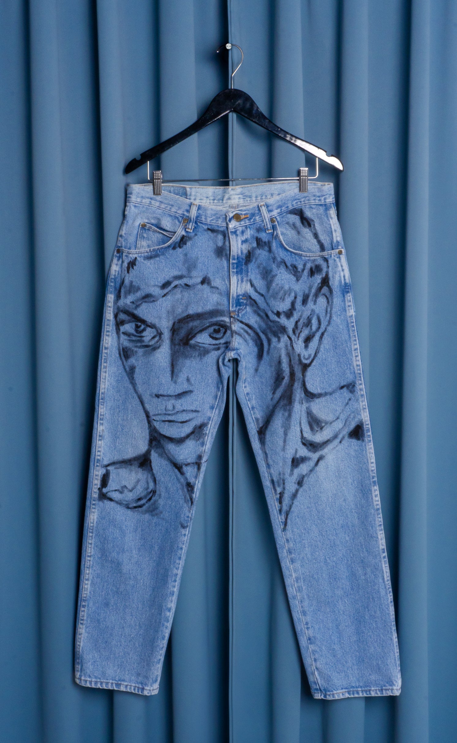 'Dearest Boy' Hand Painted Jeans - 31 Waist - Patrick Church