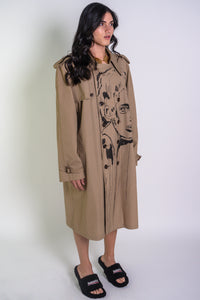 'Dearest Boy' Oversized Trench Coat, Size XXL - Patrick Church