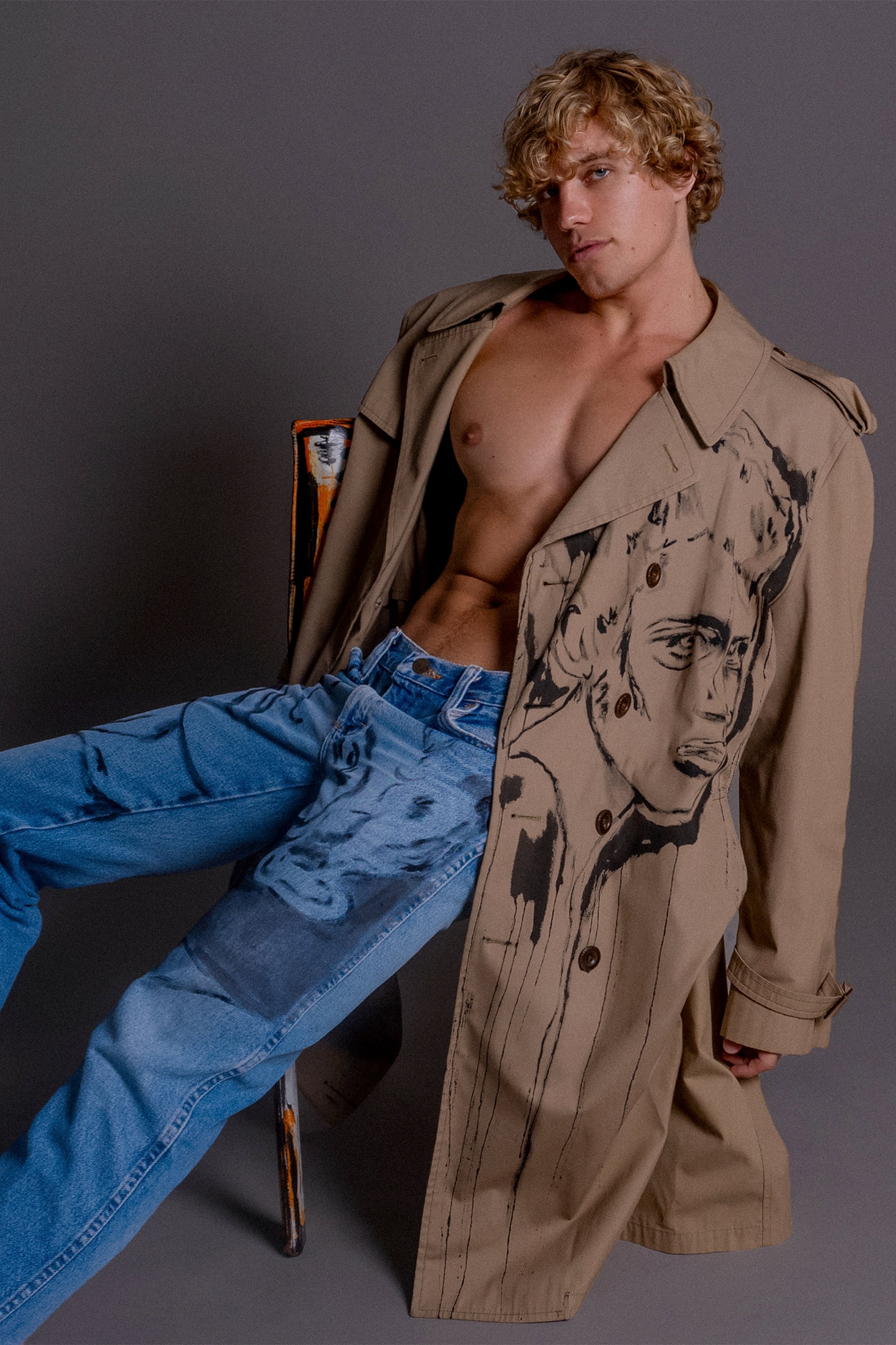 'Dearest Boy' Oversized Trench Coat, Size XXL - Patrick Church