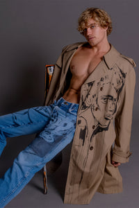 'Dearest Boy' Oversized Trench Coat, Size XXL - Patrick Church