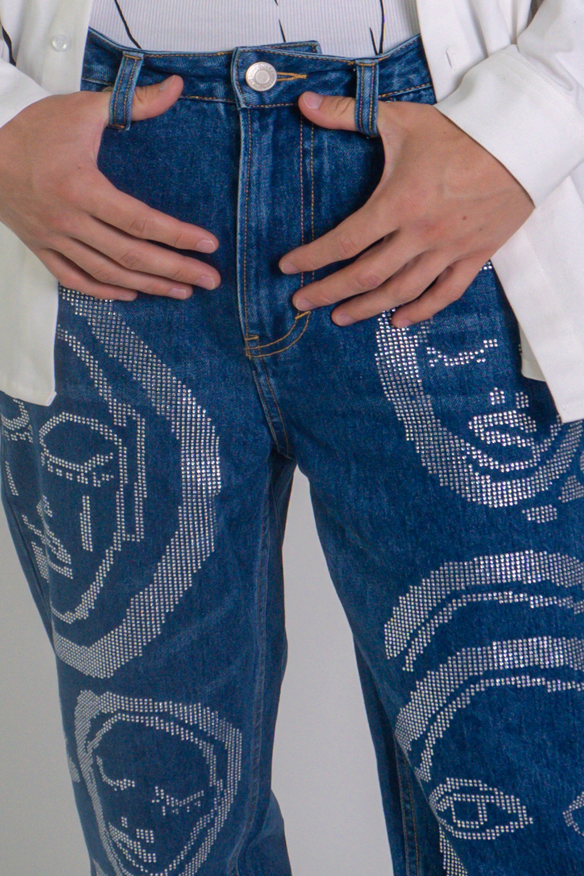 Rhinestone' All Over You' Jeans - Patrick Church
